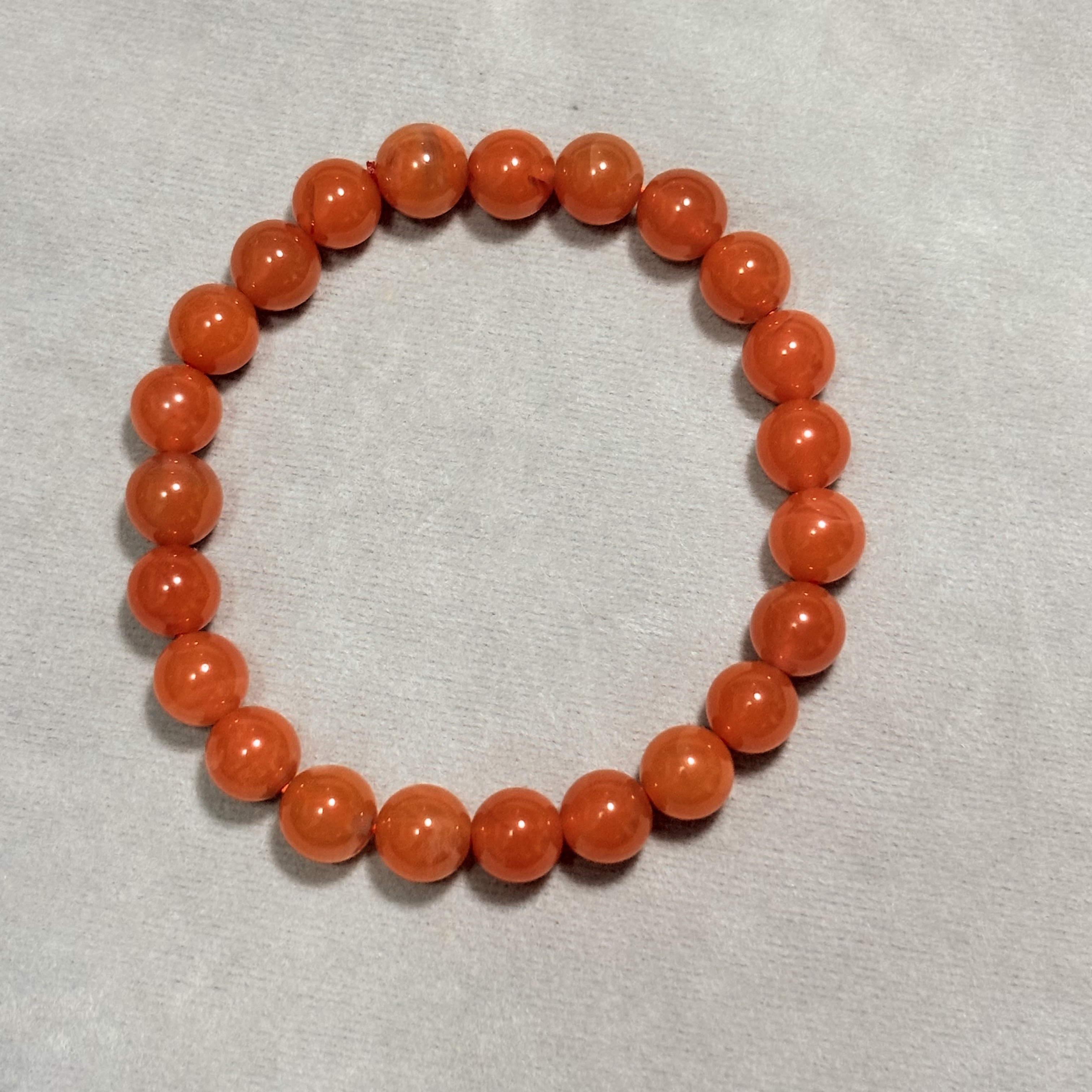 南紅瑪瑙手串 No.2692丨規格：8mm珠15.5cm手圈