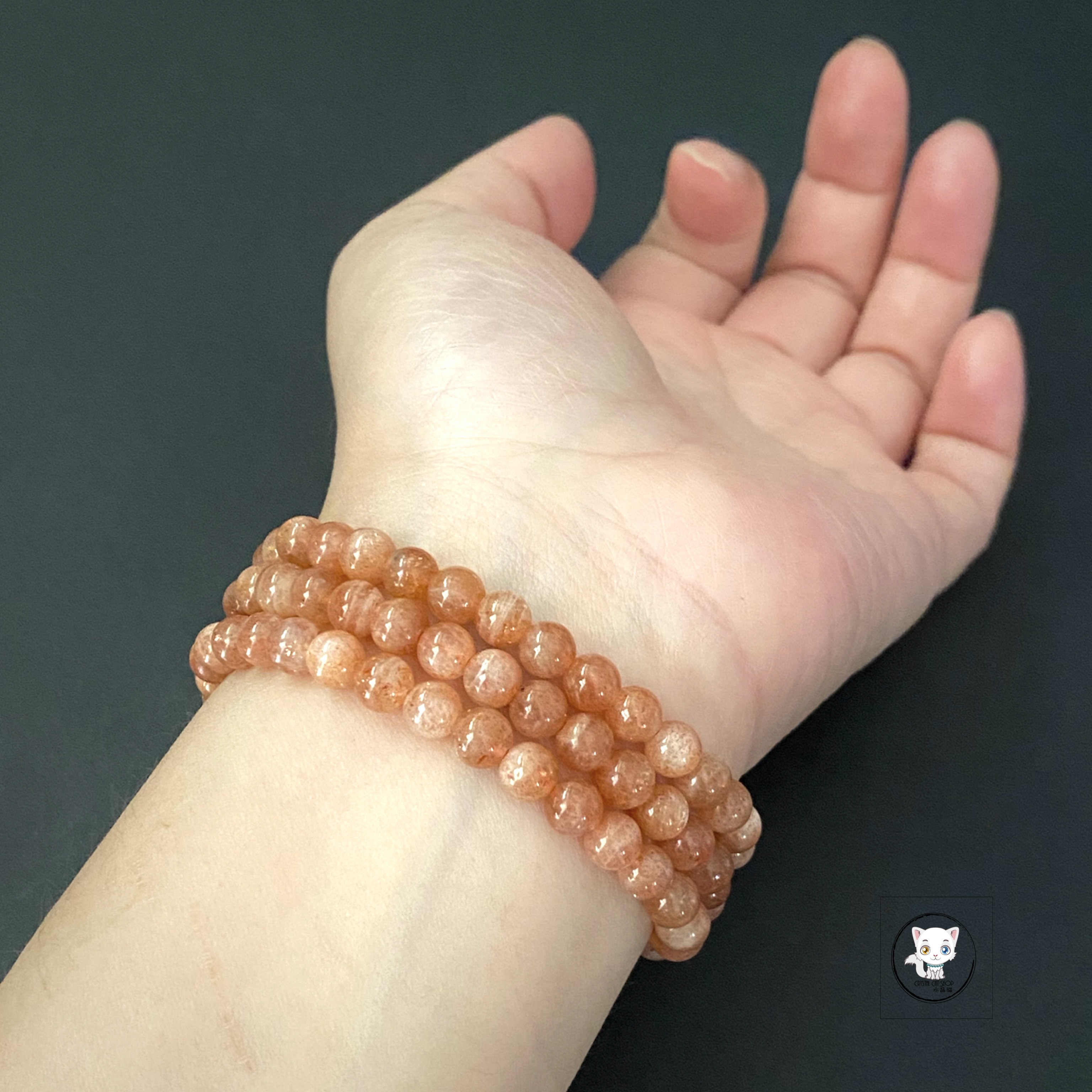 天然金太陽石多圈手鏈 6mm