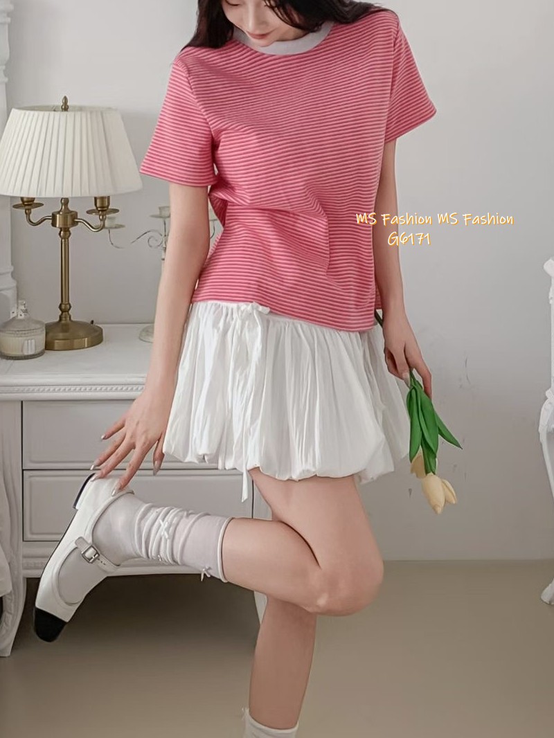  G6171 韓國🇰🇷拼色領橫間top