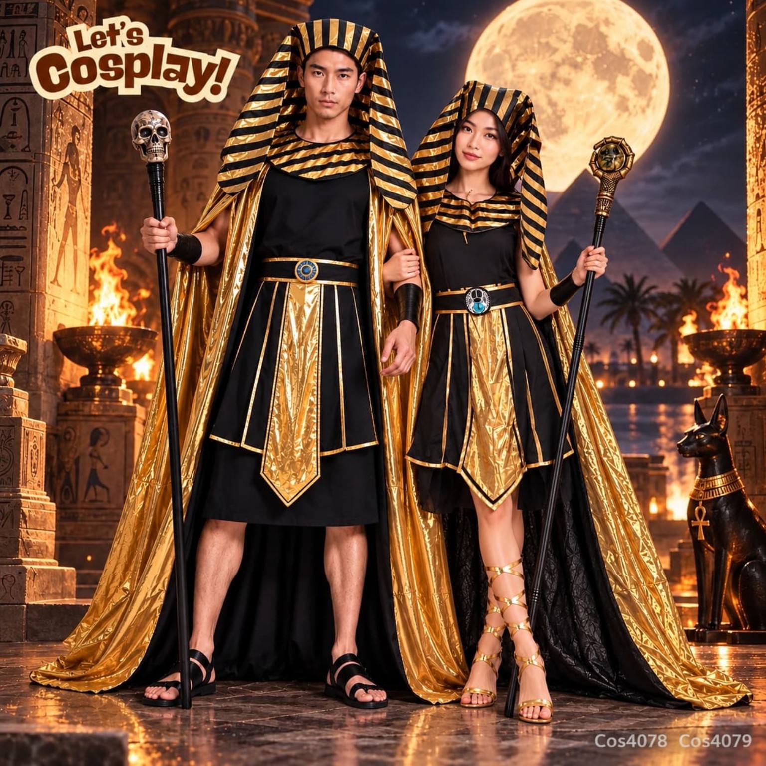萬聖節情侶裝｜埃及法老王妖后 Halloween Couple Costume 香港現貨 CPL1006