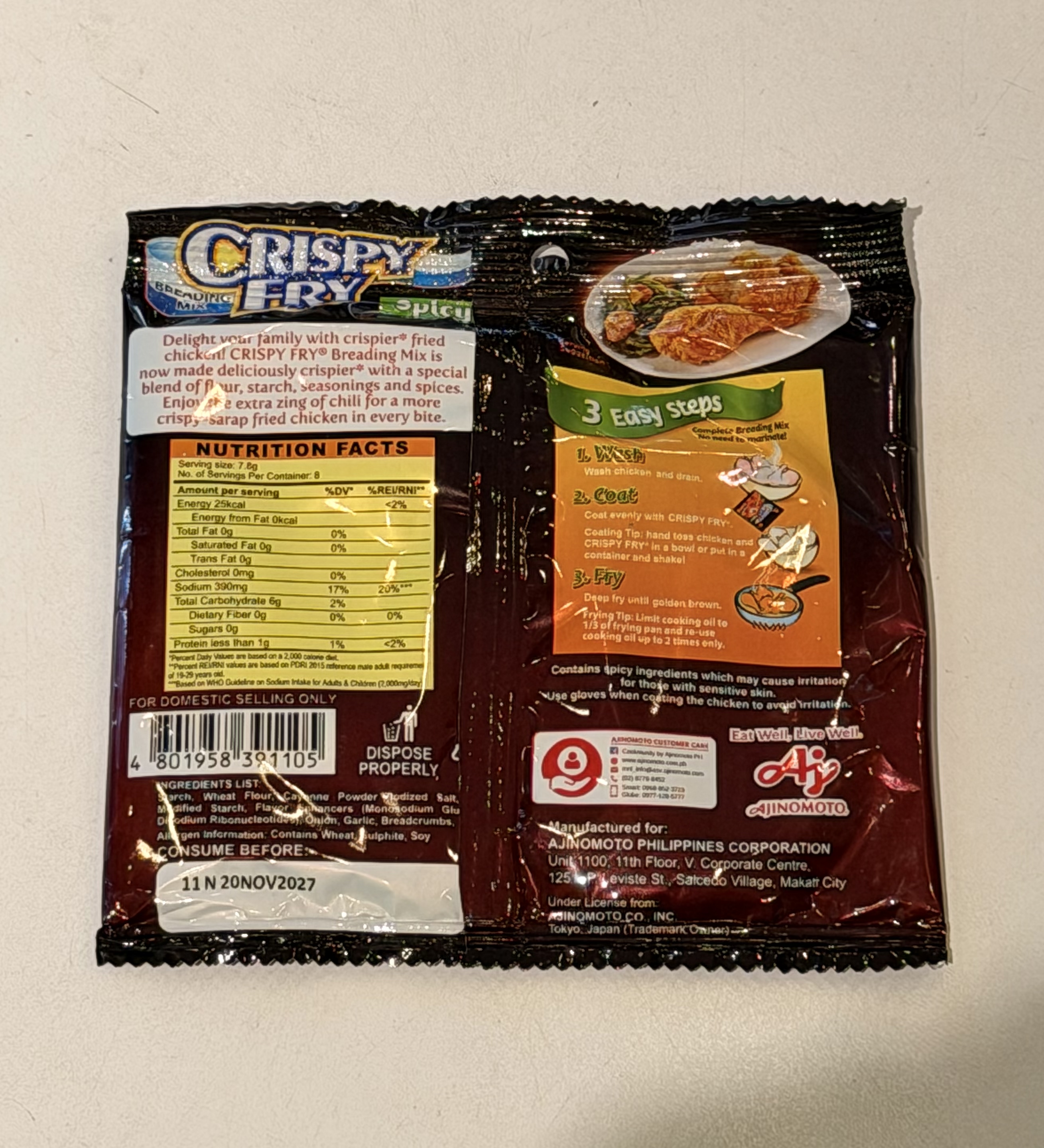 Ajinomoto Crispy Fry--Spicy 酥炸粉(香辣) 62g - 1包