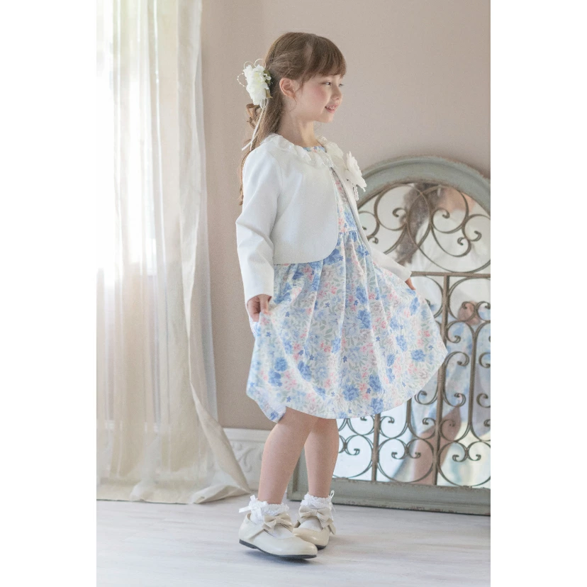 🆕【⭐訂購⭐】 🇯🇵日本直送🌀碎花短袖連衣裙+蕾絲領外套 華麗套裝［4款選］🌀[ELBA-0076][260214]