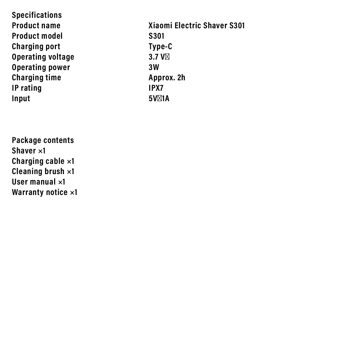 Xiaomi S301 Electric Shaver Smart Speed (BHR7461GL)