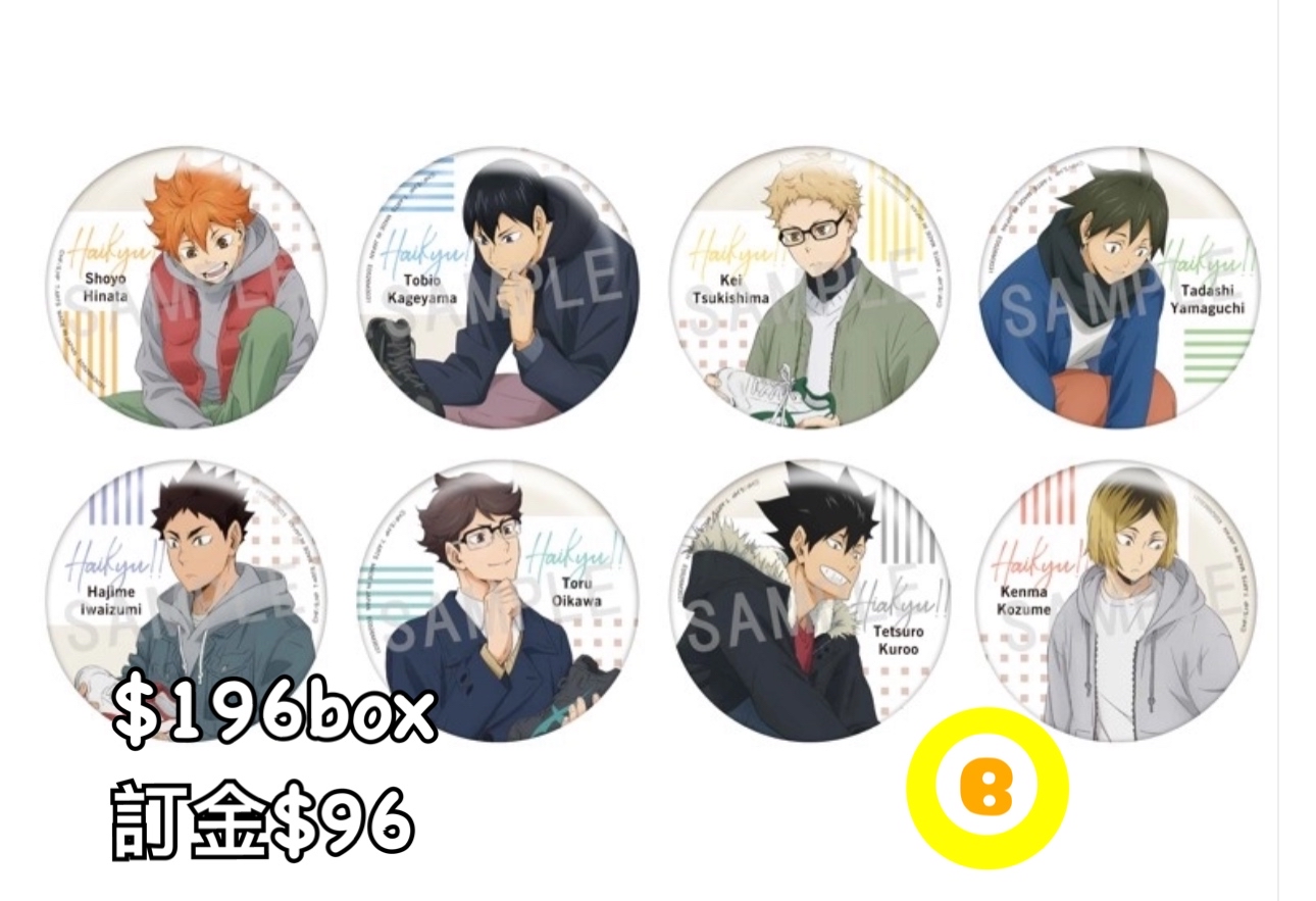 Preorder預訂6/2026年排球少年Shoesfit襟章原盒
