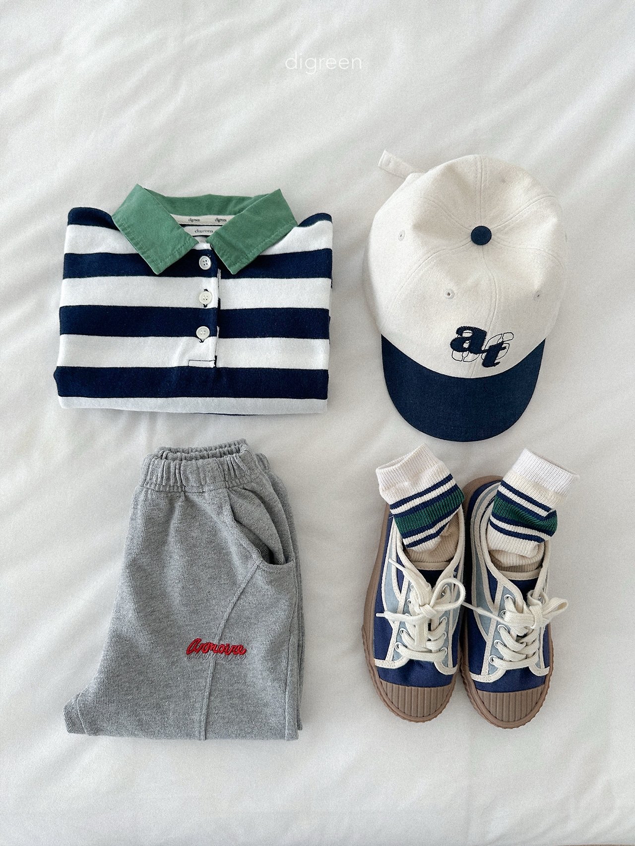 Digreen | striped collar mtm 
