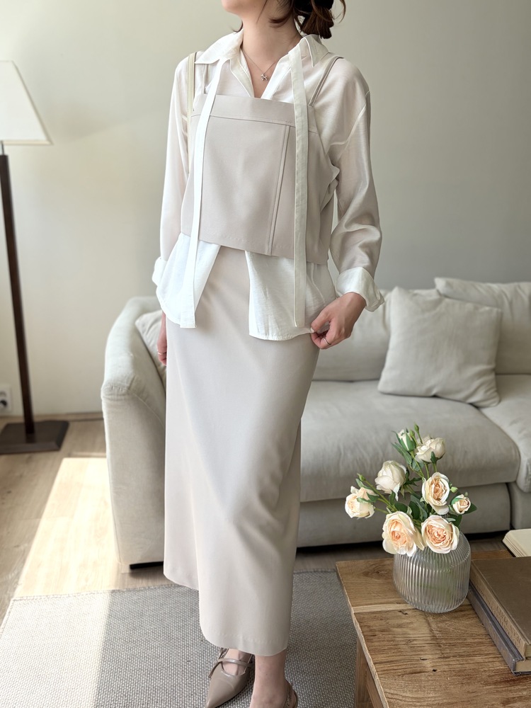 Tie Detail Sheer Blouse (Ivory)