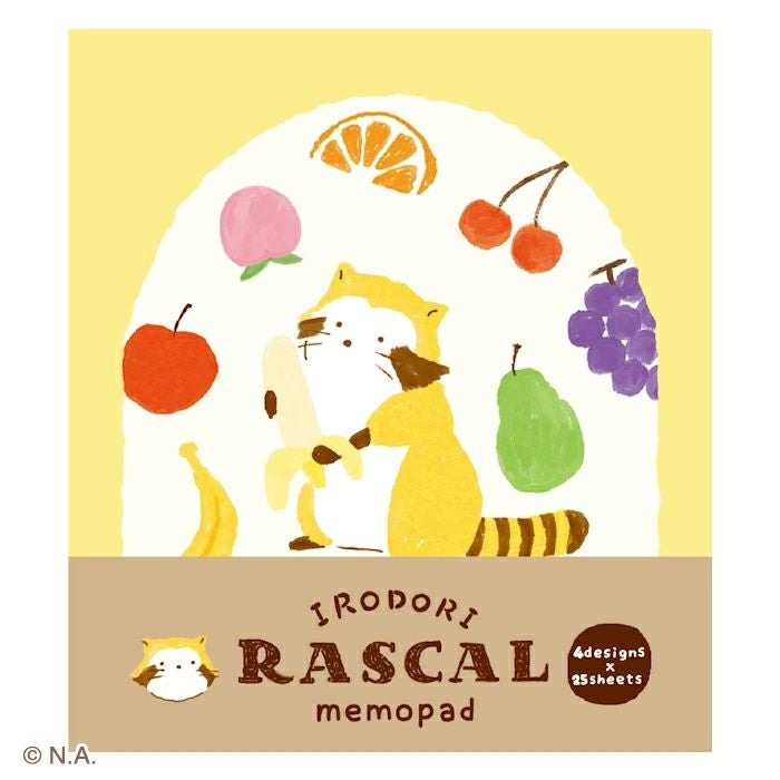 現貨｜IRODORI RASCAL 小浣熊 日本製 便條紙 Memo Notepad (水果 LM394)