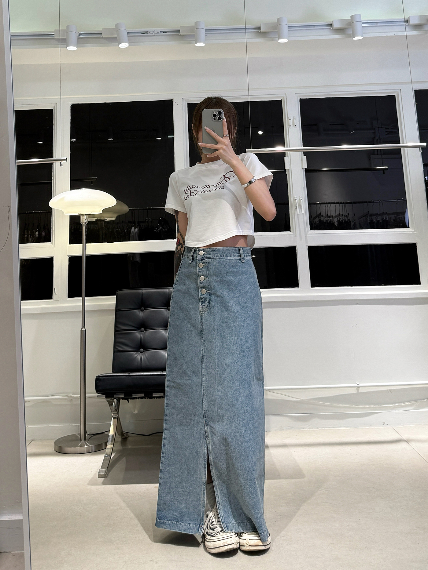 𝐇𝐢𝐠𝐡 𝐰𝐚𝐢𝐬𝐭 𝐟𝐫𝐨𝐧𝐭 𝐬𝐥𝐢𝐭 𝐝𝐞𝐧𝐢𝐦 𝐦𝐚𝐱𝐢 𝐬𝐤𝐢𝐫𝐭 