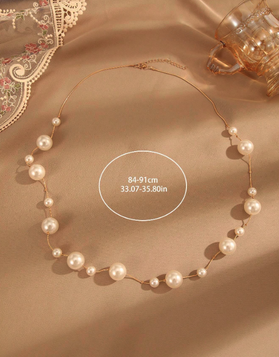 Long Multi Pearl Necklace