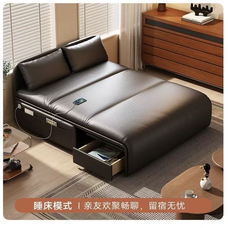 電動梳化床 多功能可摺疊帶儲物 梳化變床二合一 細單位客廳智能梳化床 sofa