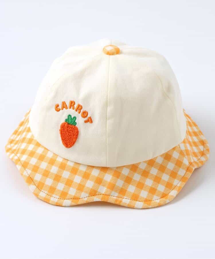 🇯🇵預訂 日本直送🇯🇵BREEZE兩色蔬菜毛毛貼花格紋遮陽帽