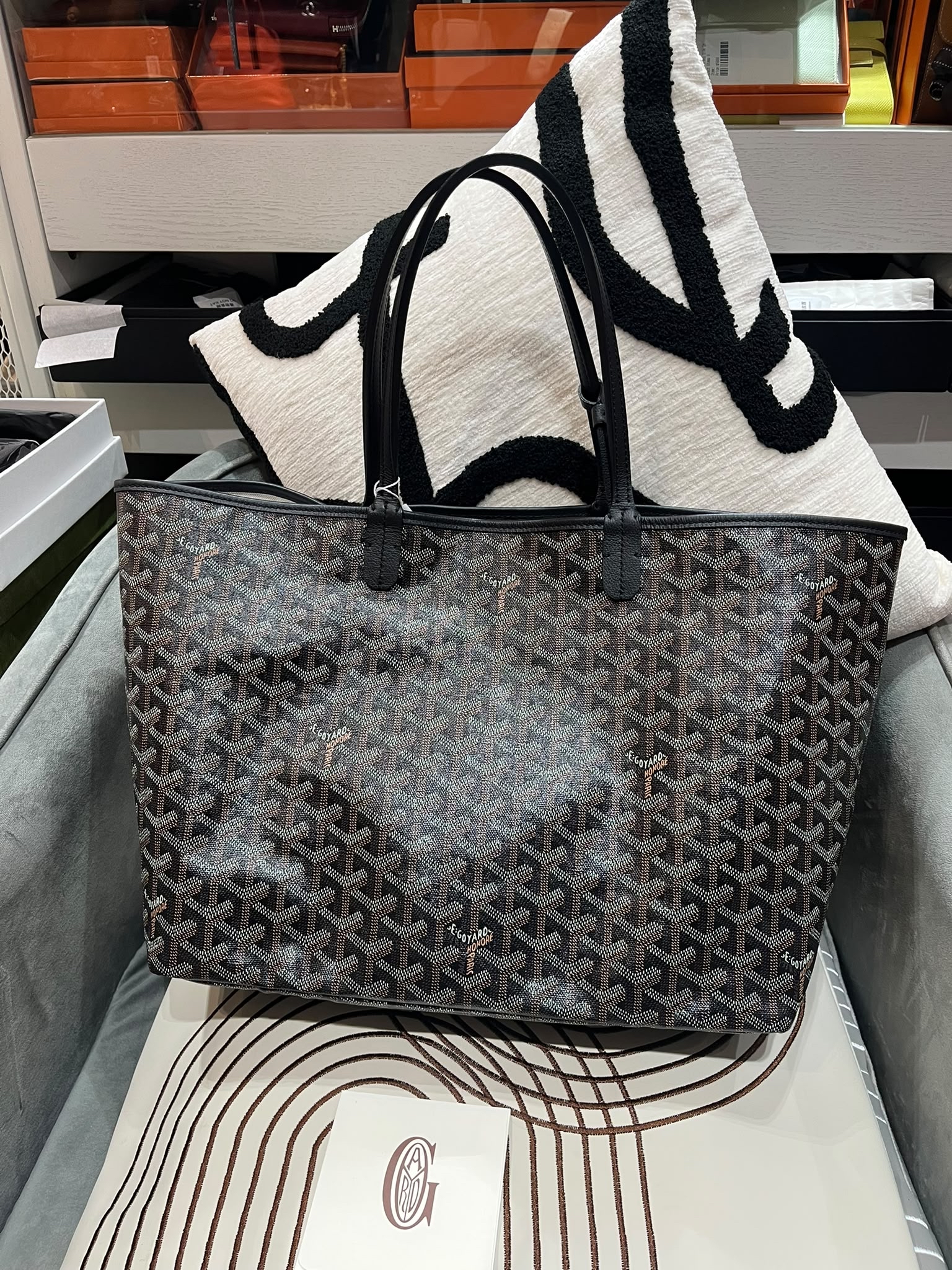 Goyard saint Louis pm tote bag Noir 100%Authentic,98%new ✅Pouch✅dust bag 