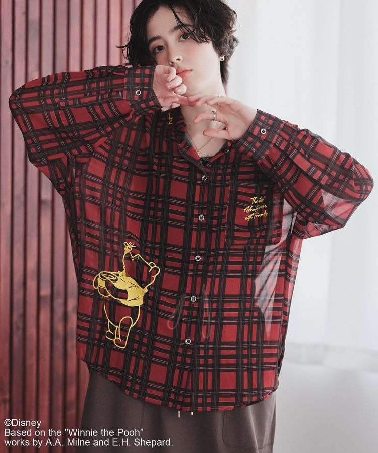 🌸 【預訂】Pooh 長袖Shirt(RD) - Green Parks x Pooh 