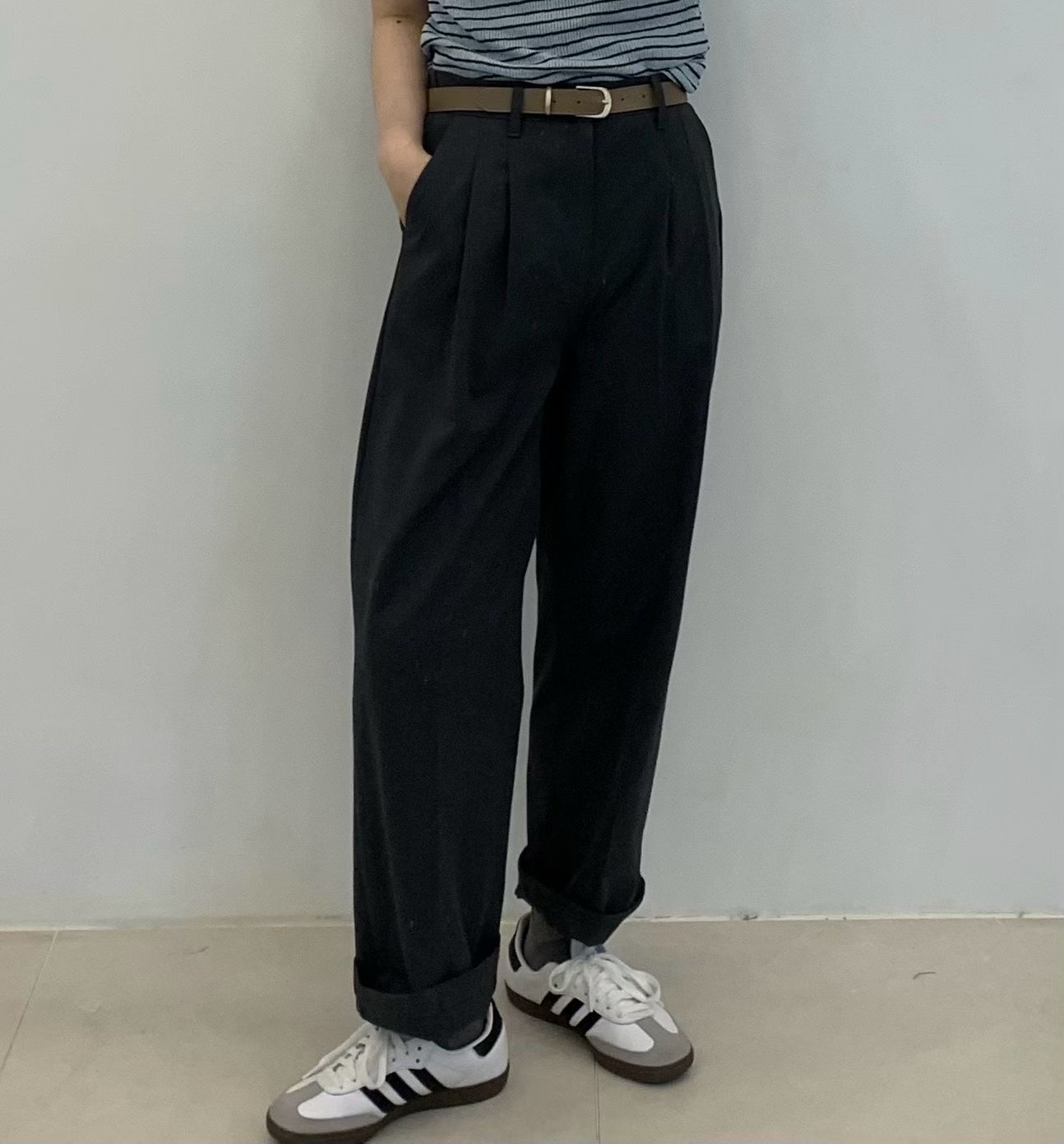 FP21_04 男友風修腳褲 (2色)