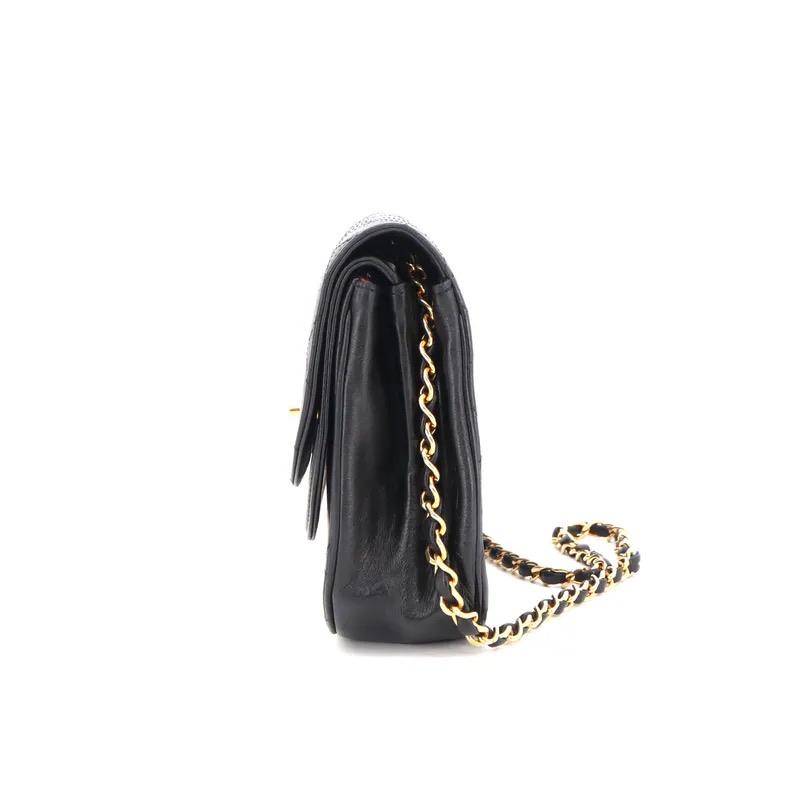 Chanel Vintage Matelasse Coco Mark Half Moon Double Flap Bag