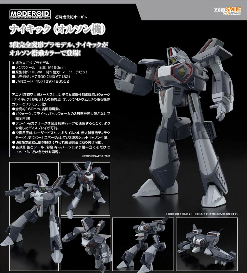 (預訂訂金 $100) (總價 $370) GSC MODEROID 超時空世紀 Orguss NIKICK 奧爾森機 模型 (行版)