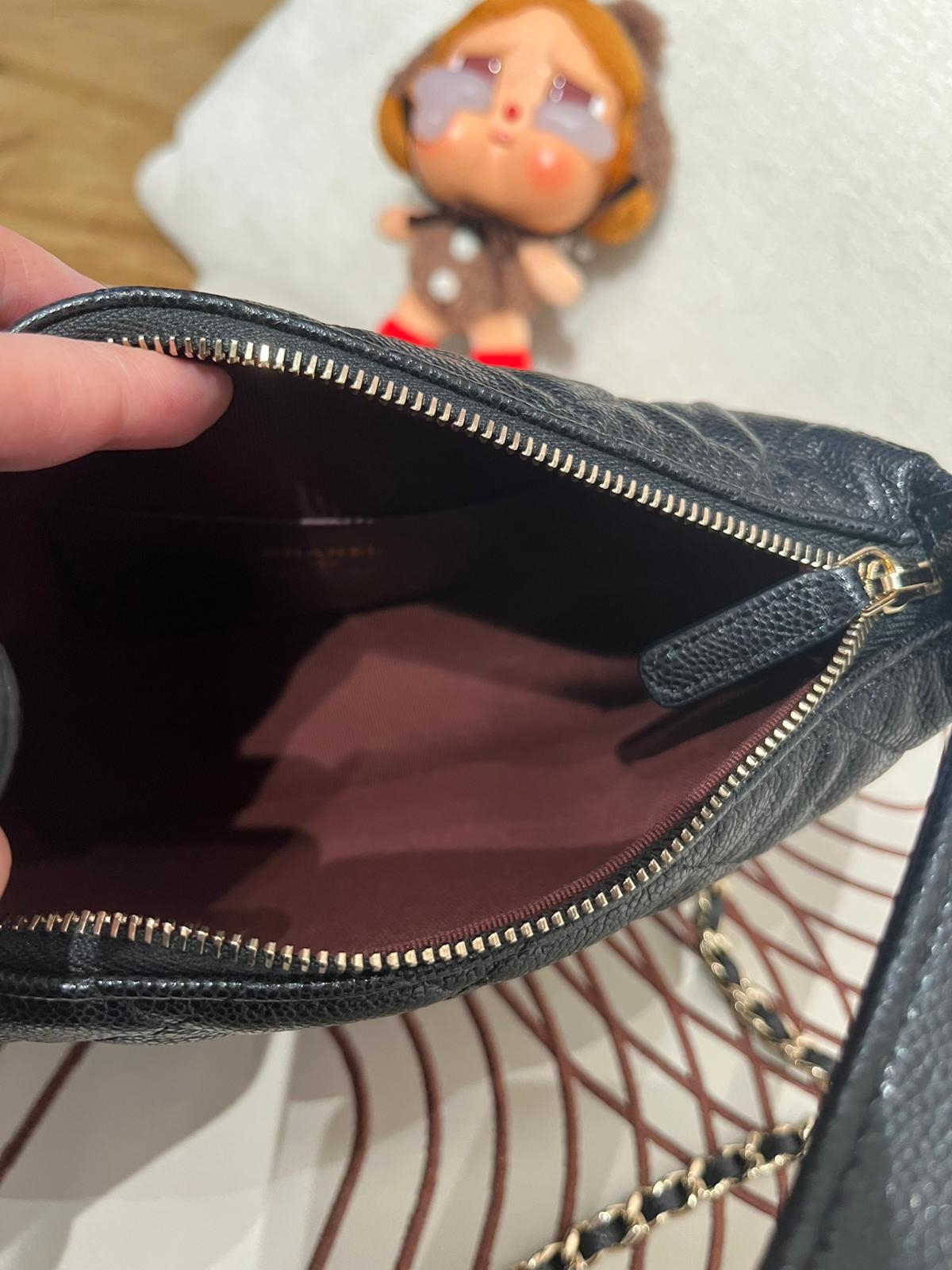 Chanel AP4386  黑色荔枝牛皮金扣 Authentic, 95%New ✅晶片✅Dust bag ✅Box