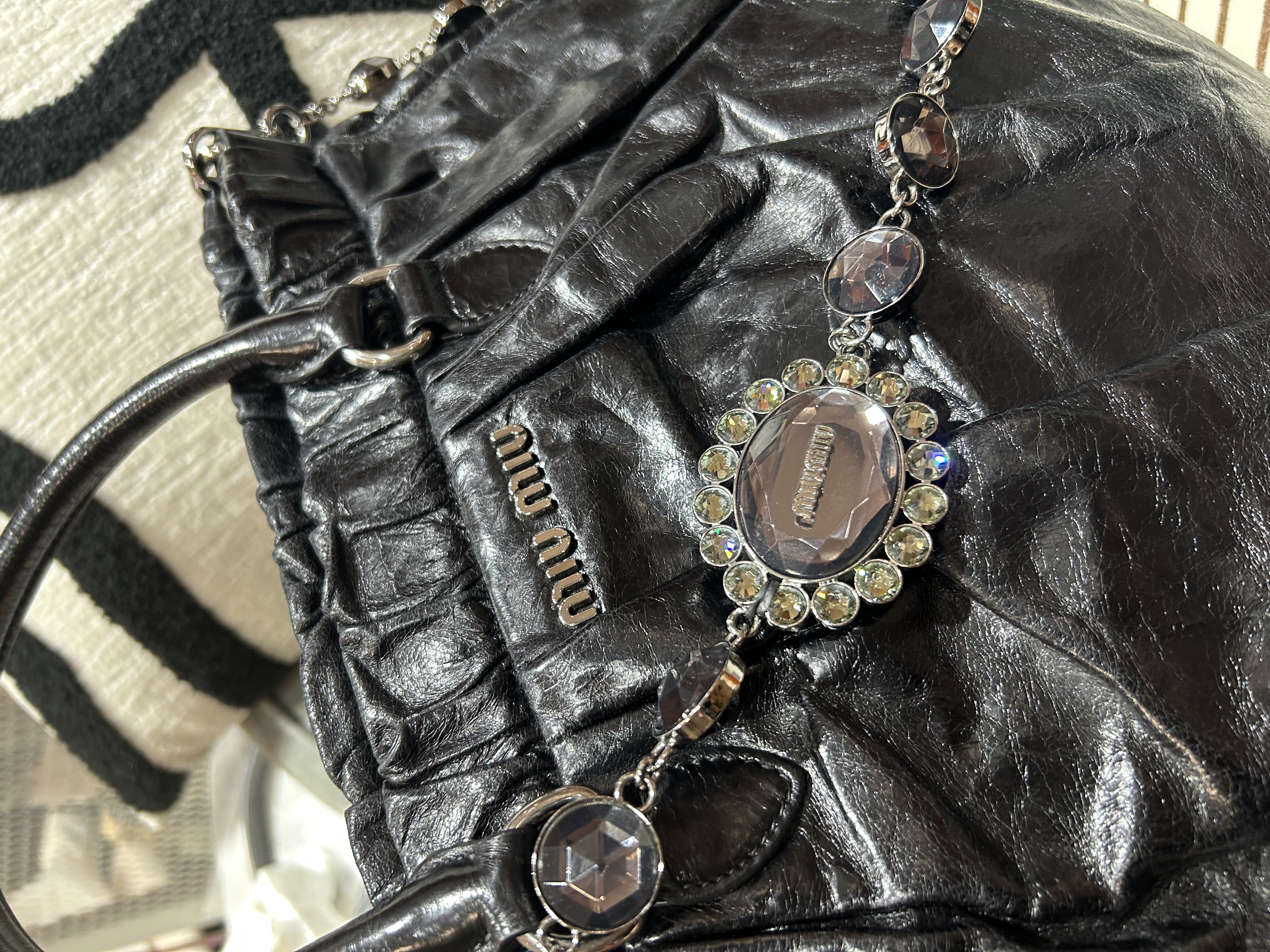 Miu Miu 2Way Shoulder Bag Black 100%Authentic