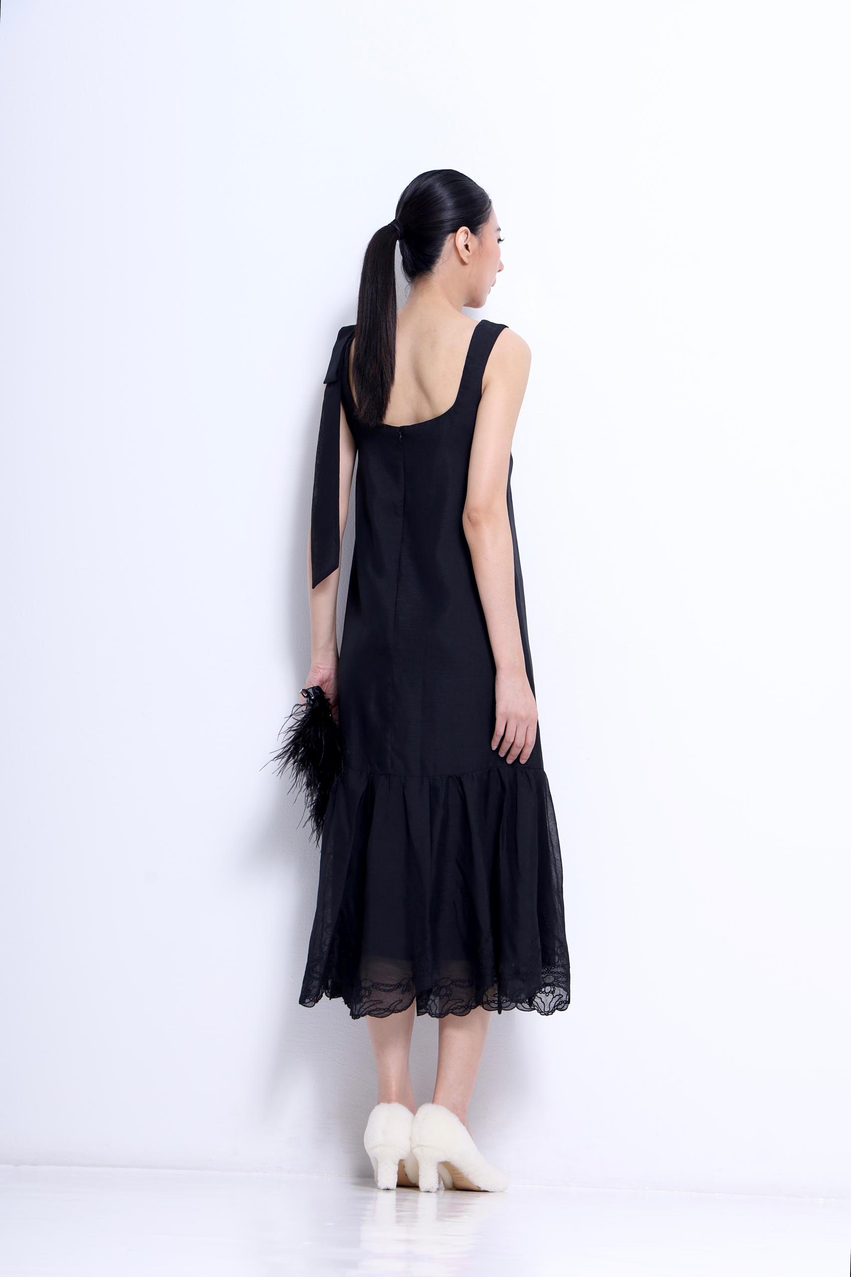 CD2152 PHEONY MESH ORGANZA EMBD DRESS