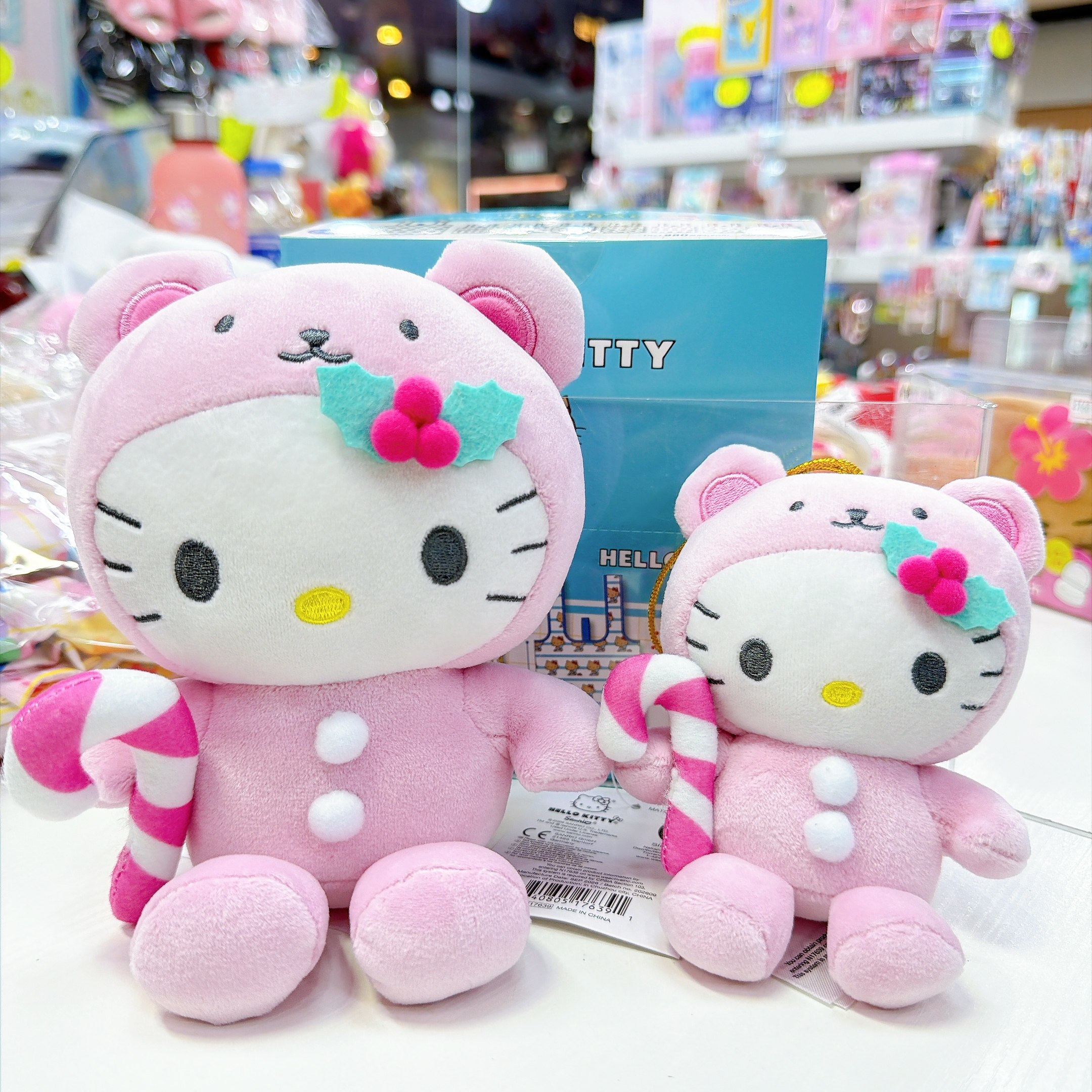 原裝行貨 Kitty粉紅聖誕節系列雪人熊仔公仔掛飾