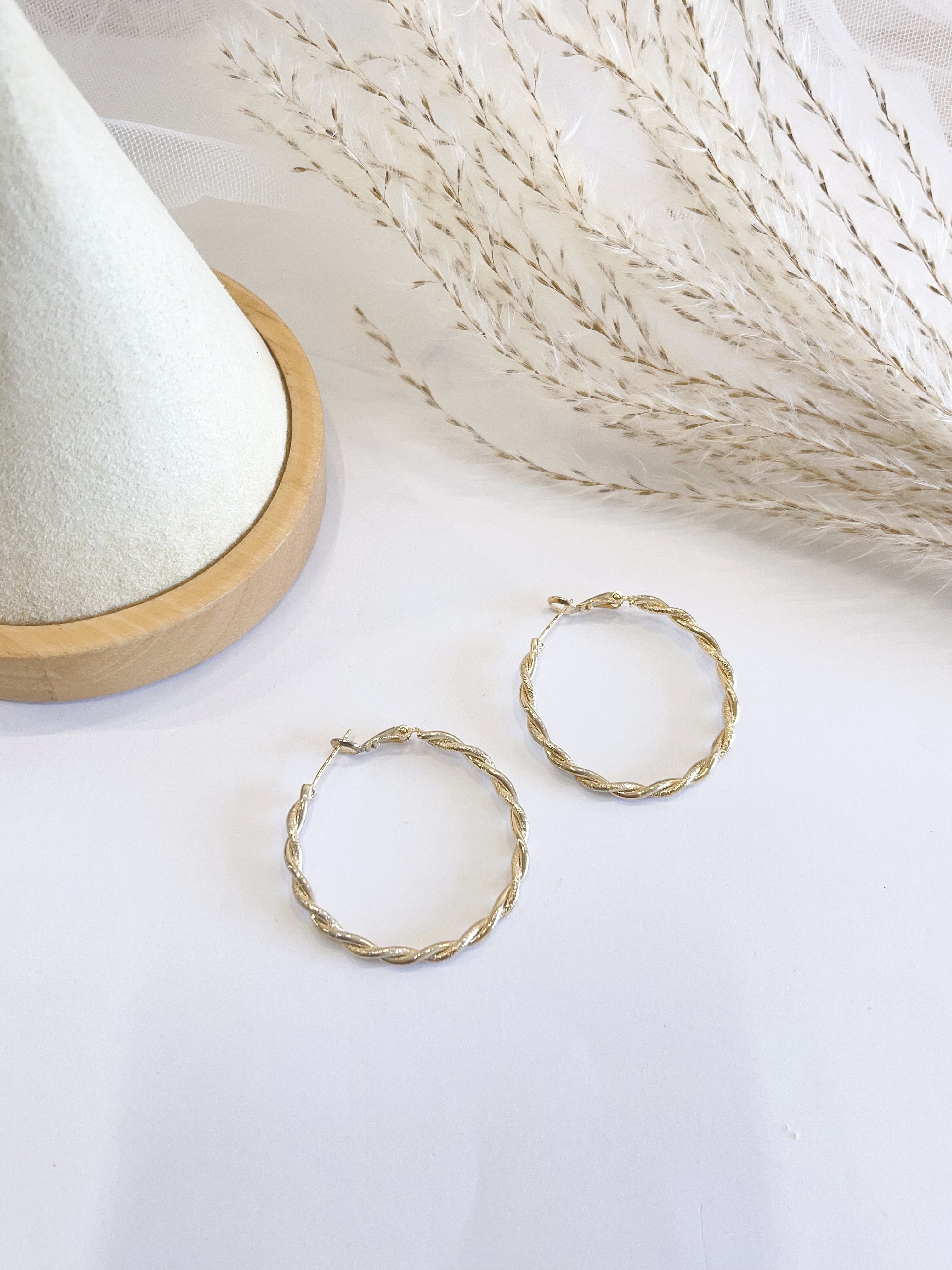 上班族必备麻花耳圈耳环