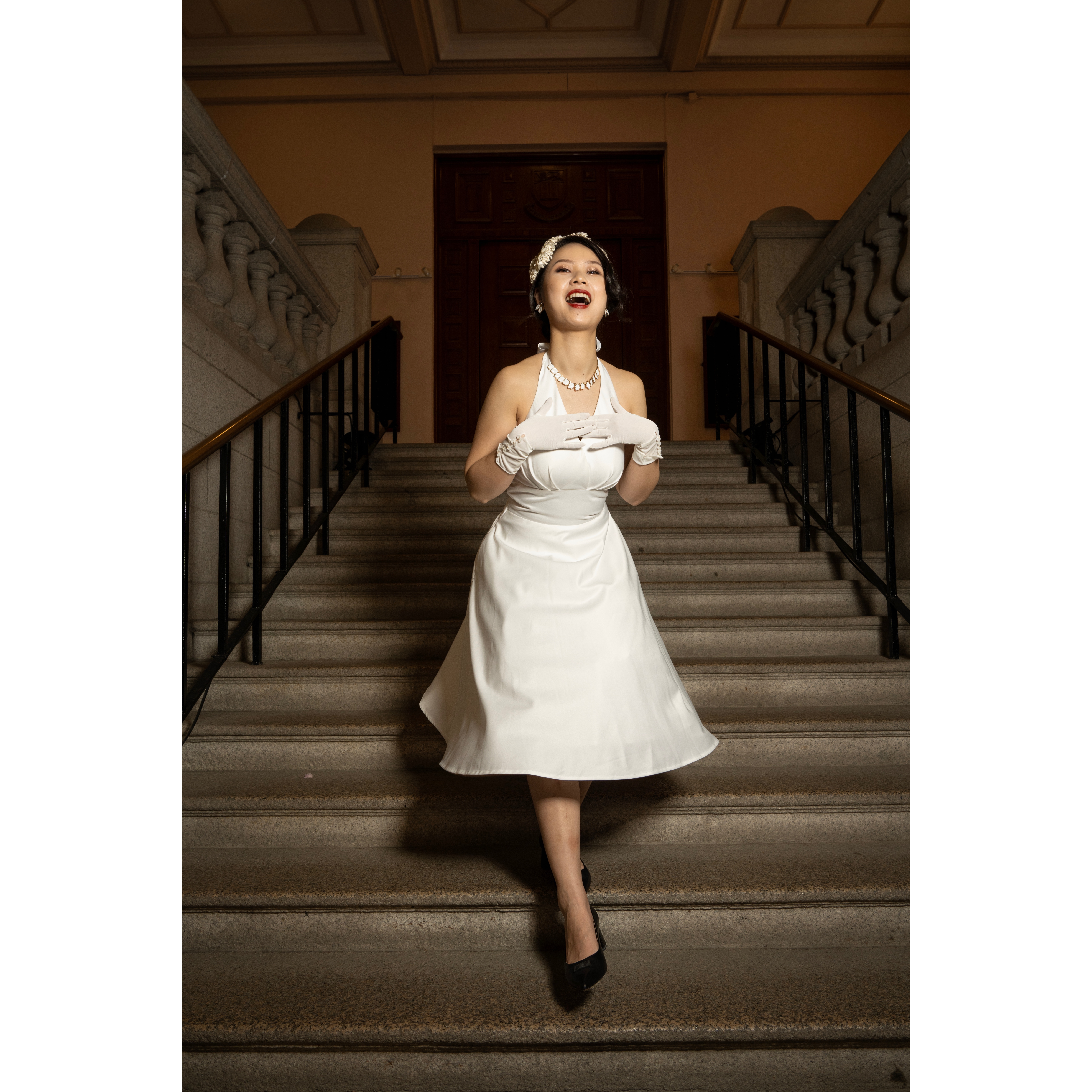 (Ready/Custom-Made) Heirloom Cocktail Series - Marilyn Style Halter Dress - White  (FM171)