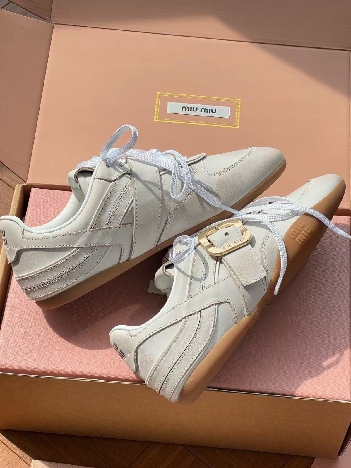 【頂級原單】Miu Miu Gymnasium leather sneakers 皮革運動鞋德訓鞋