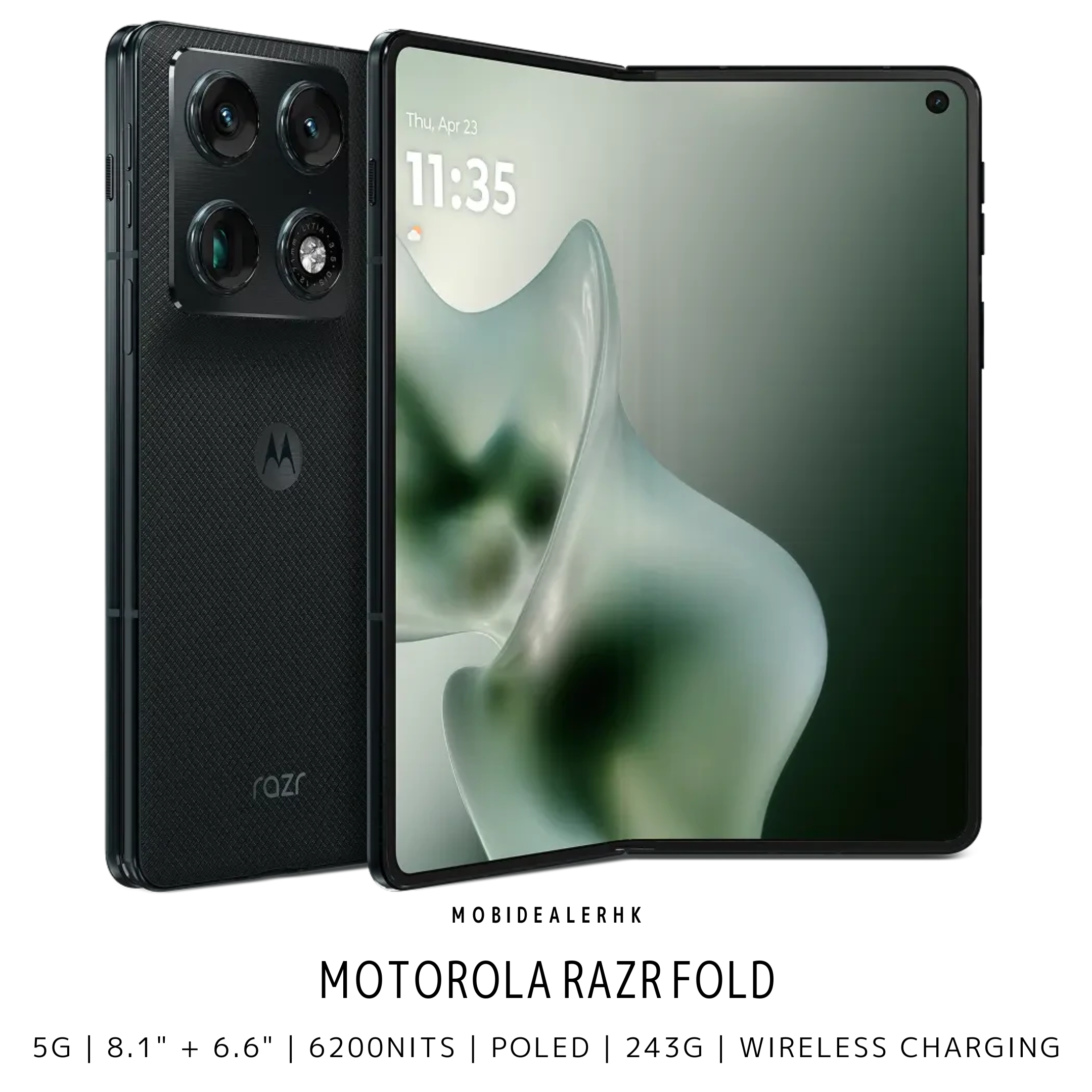 Motorola Razr Fold | 5G | 智能手機 | 摺疊手機 | 8.1 吋 6200 尼特大螢幕 | Snapdragon 8 Gen 5 | 6000mAh 矽碳電池 | 80W 閃充