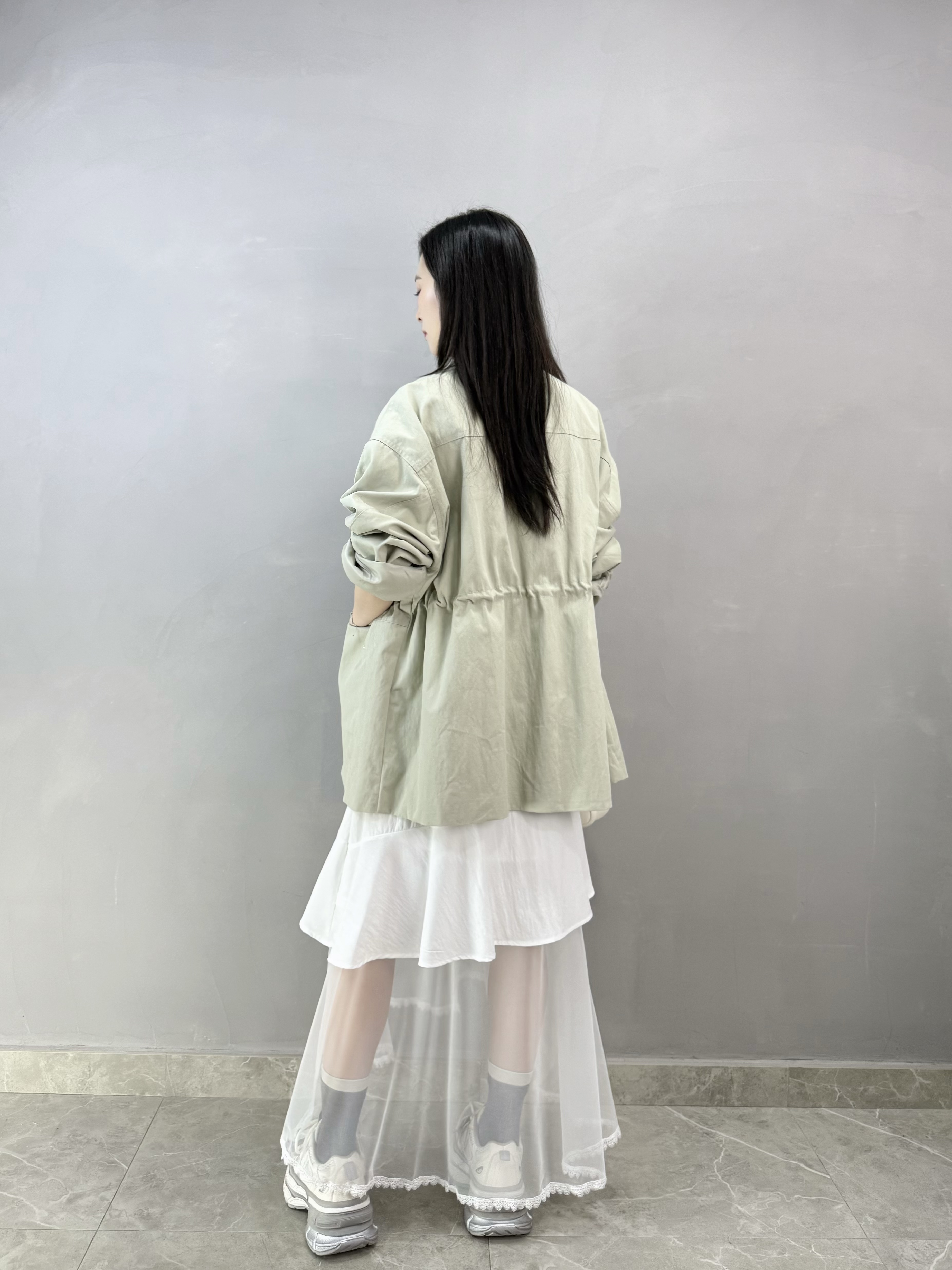 H75 洗水灰綠軍褸