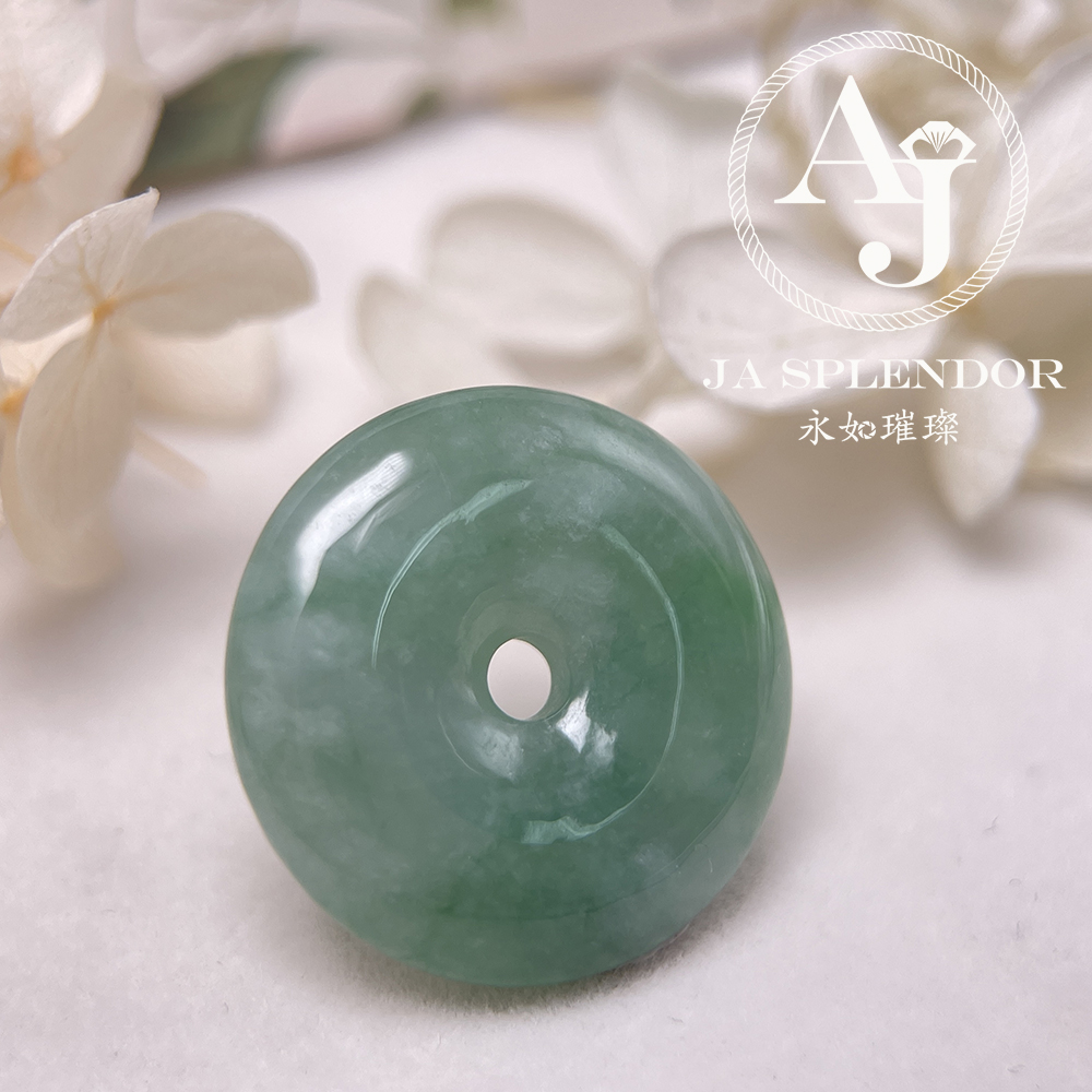 JN-188 天然翡翠A玉 冰潤甜綠平安扣