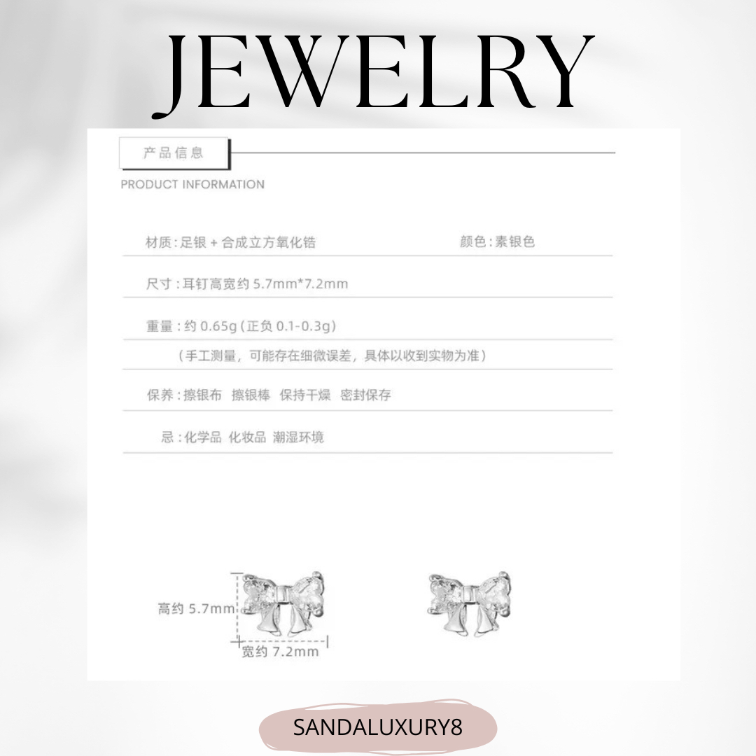 Crystal Bow Stud Earrings 