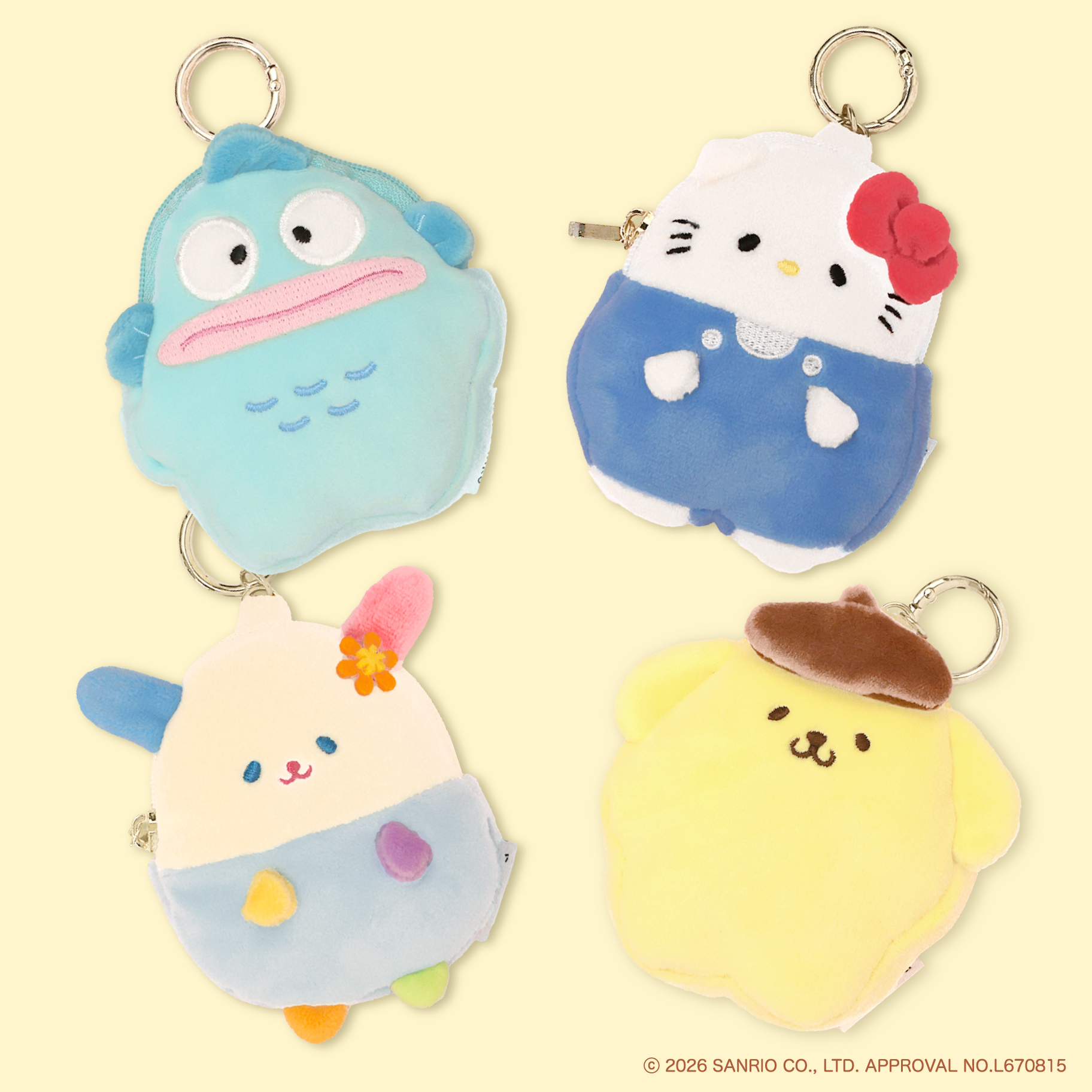 預訂 | 日本版 Sanrio 豆豉眼 肥嘟嘟拉鏈小袋