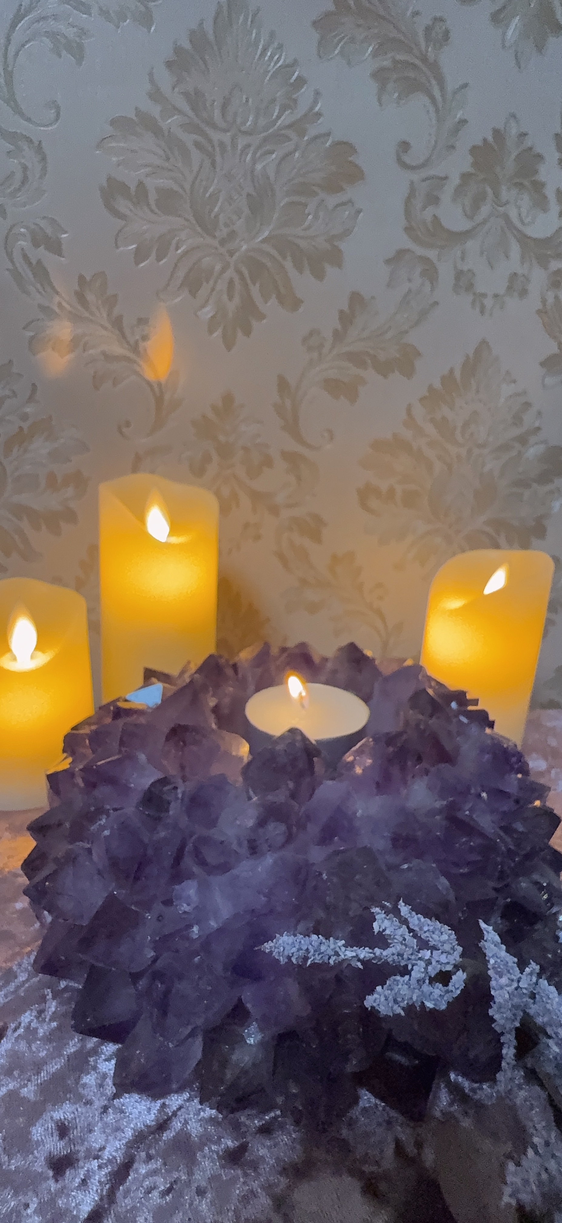 【來自巴西的靈魂之光】紫水晶花燭台💜