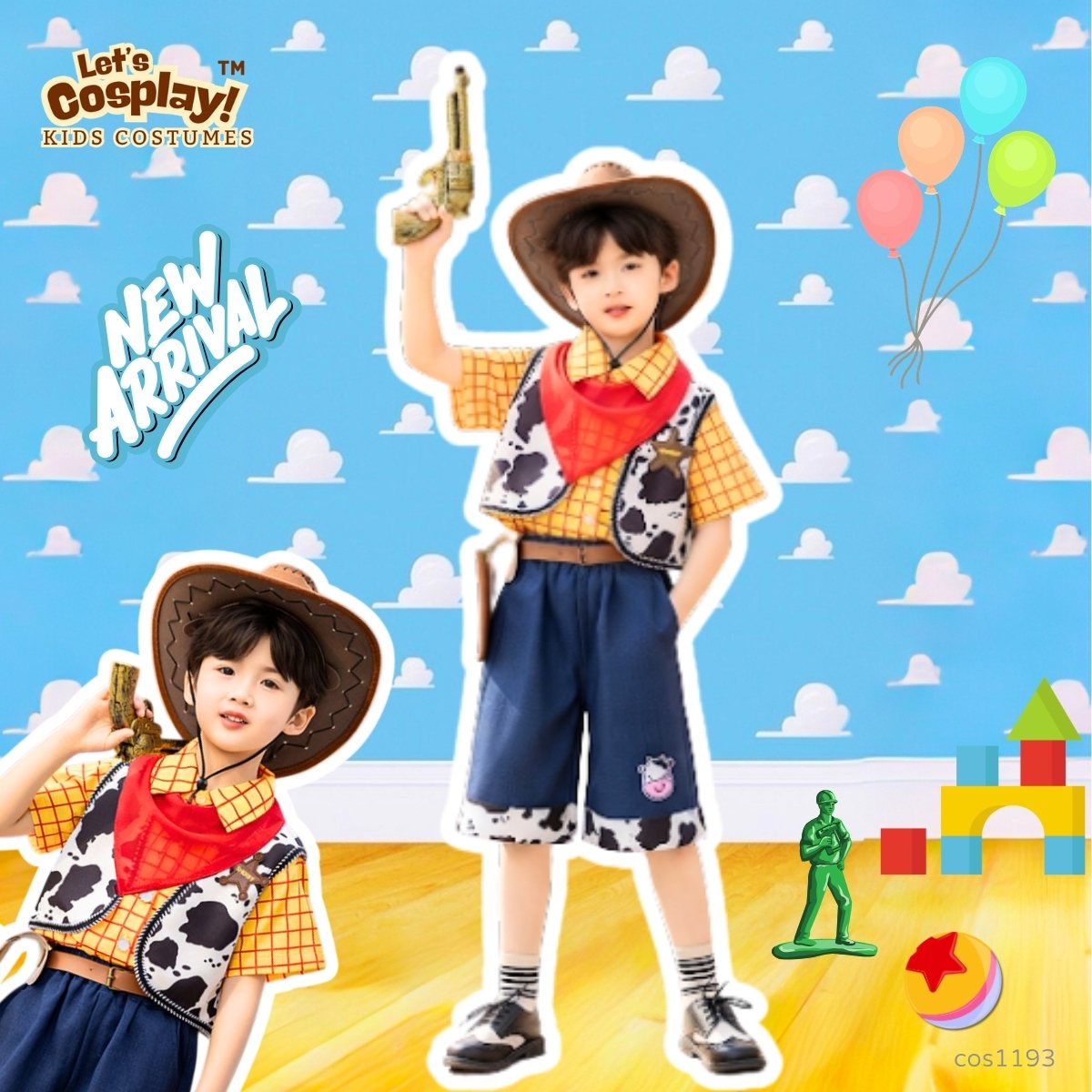  Toy Story 反斗奇兵主題 胡迪 Woody Costume 兒童服裝 ｜World Book Day｜萬聖節角色扮演
