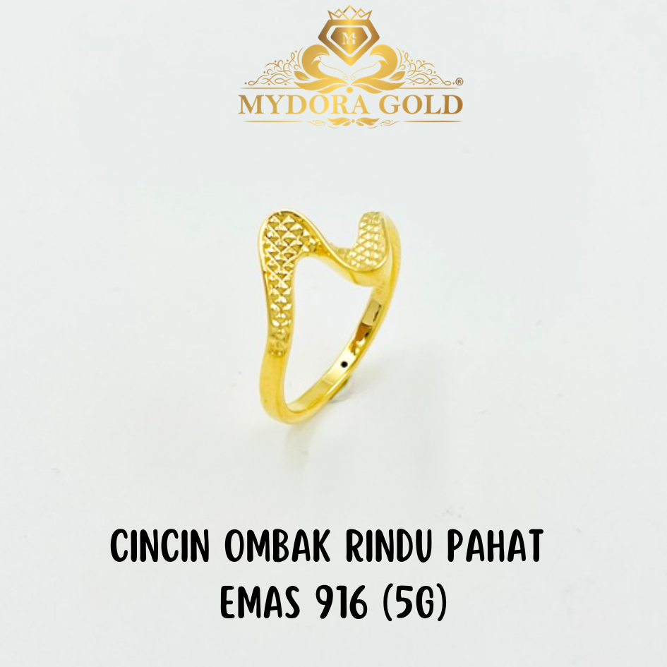 MYDORA Cincin Ombak Rindu Pahat (5G) l EMAS 916/22K