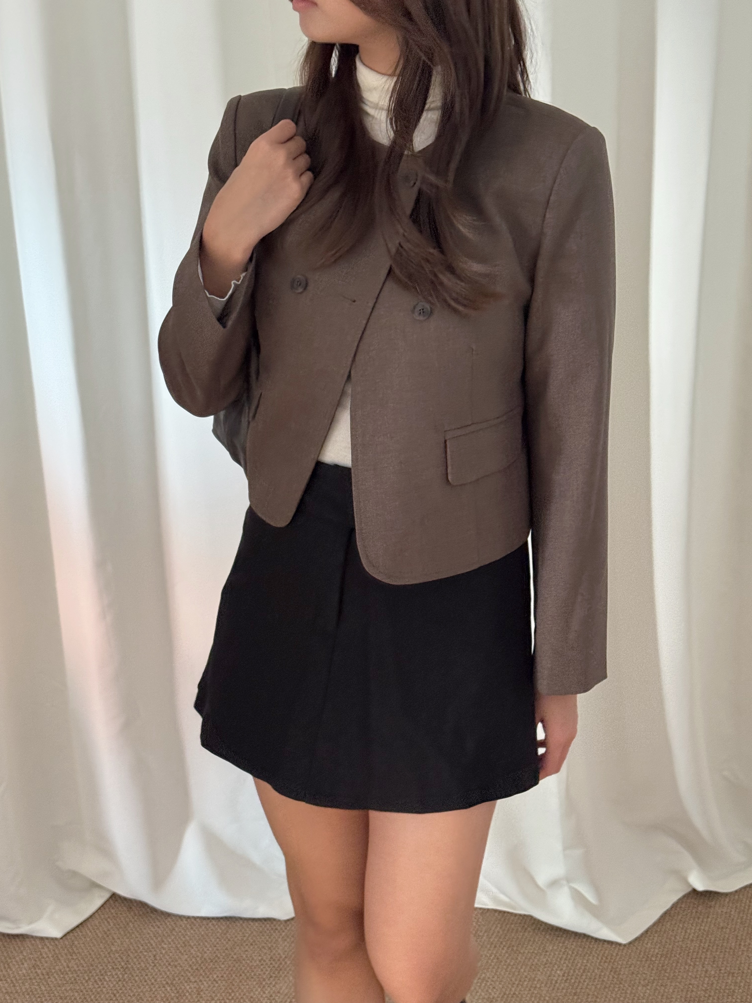 極簡氣質西裝短外套(兩色入)