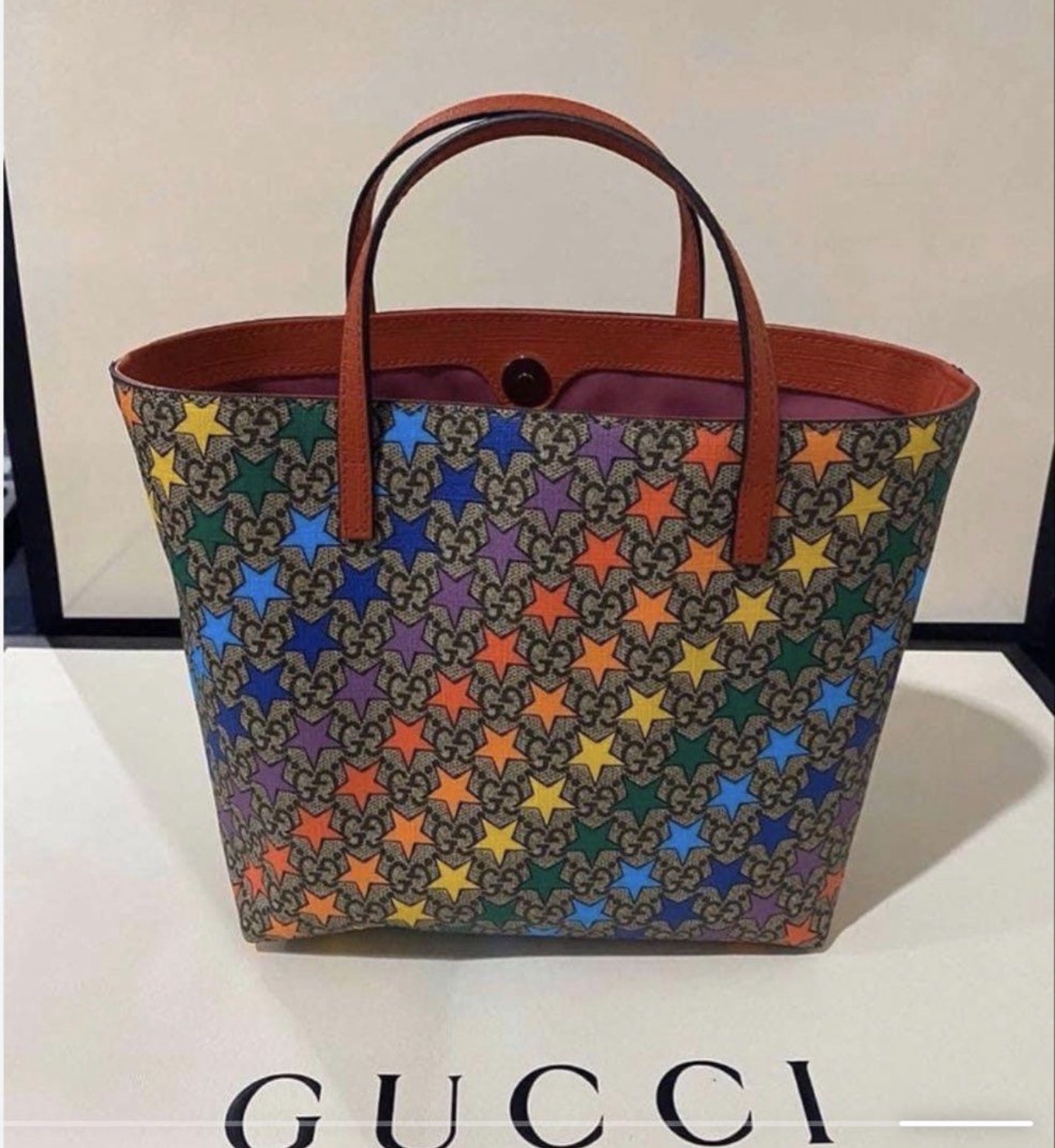 Gucci 彩虹星星手挽袋