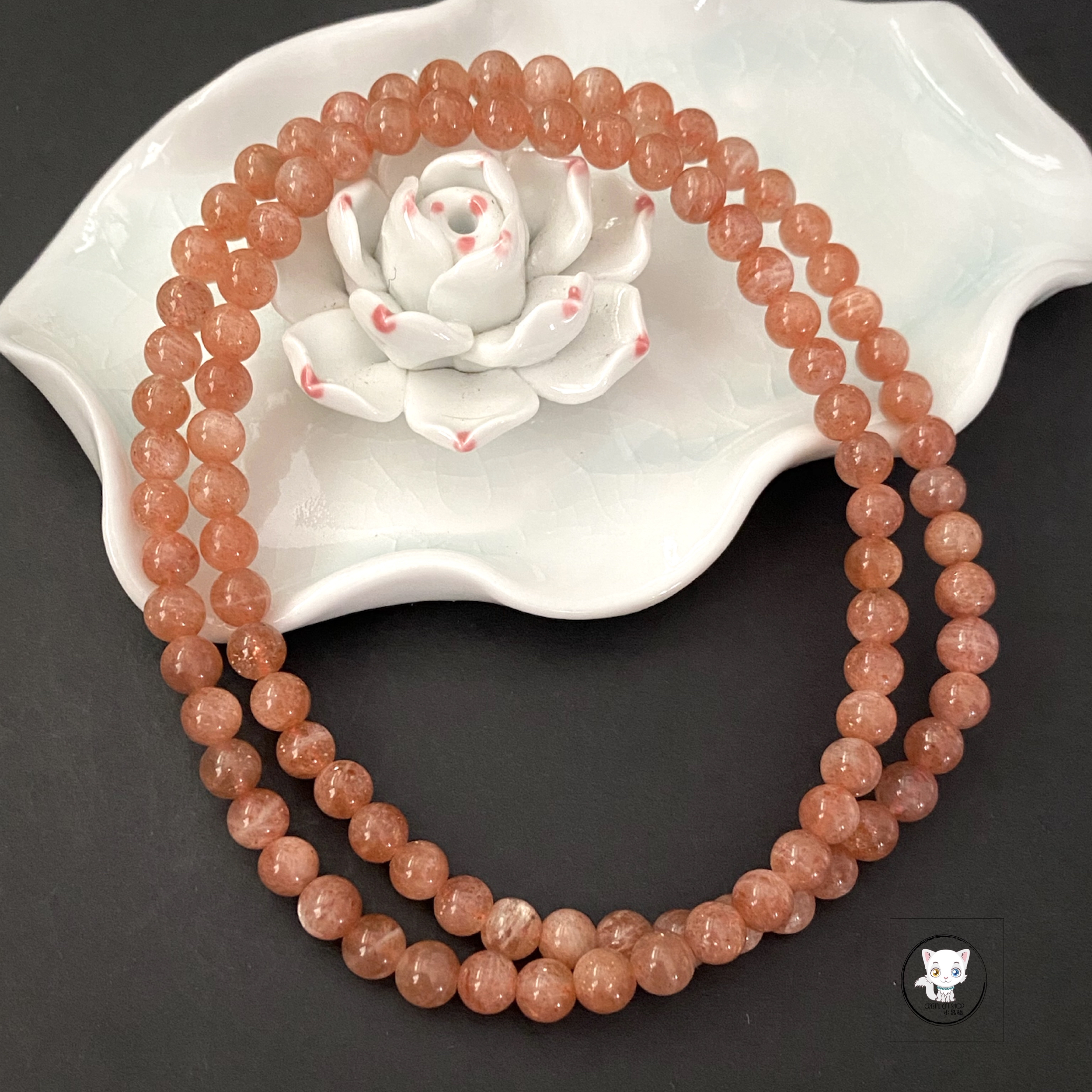 天然金太陽石多圈手鏈 6mm