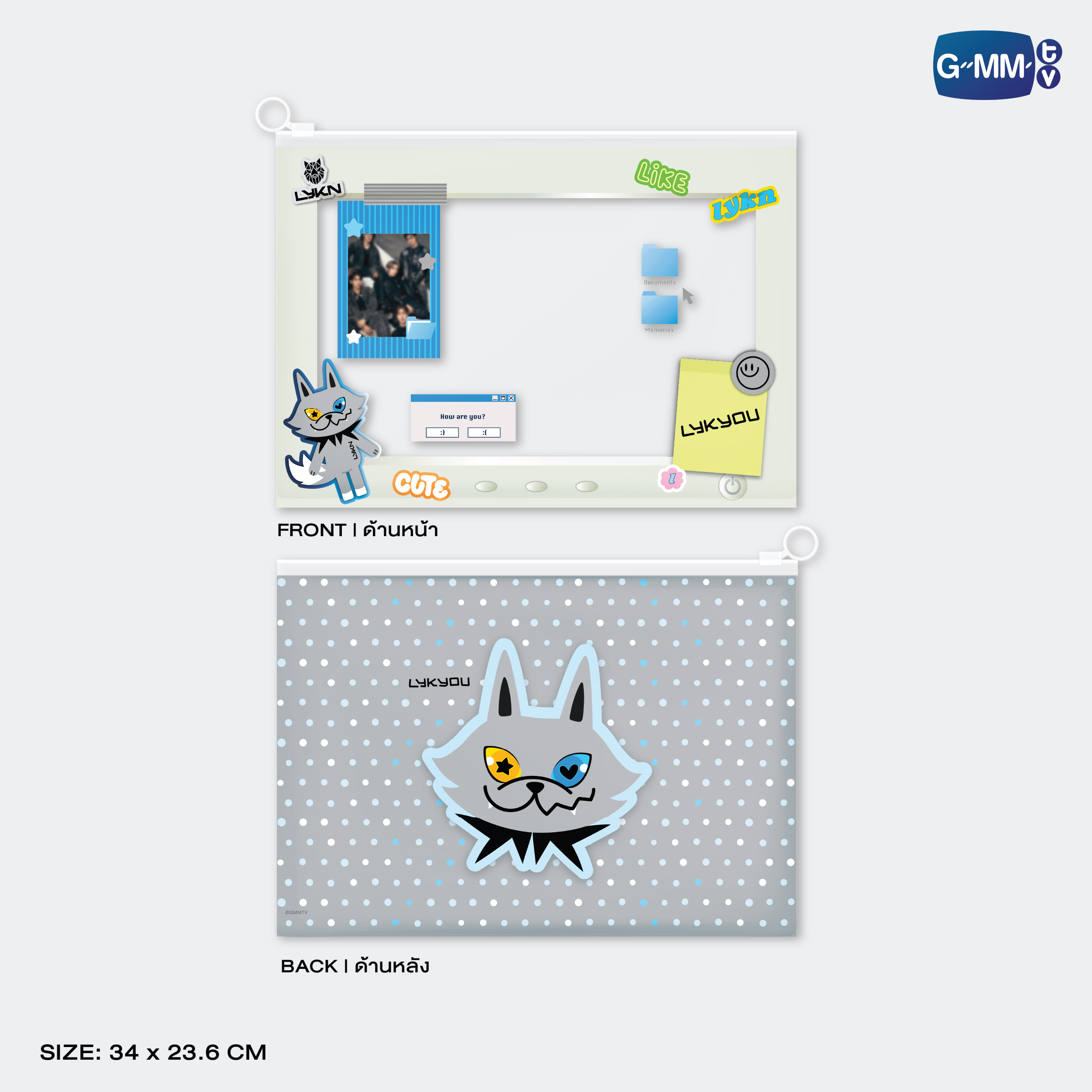 LYKYOU CHARACTER POCKET ZIP FOLDER