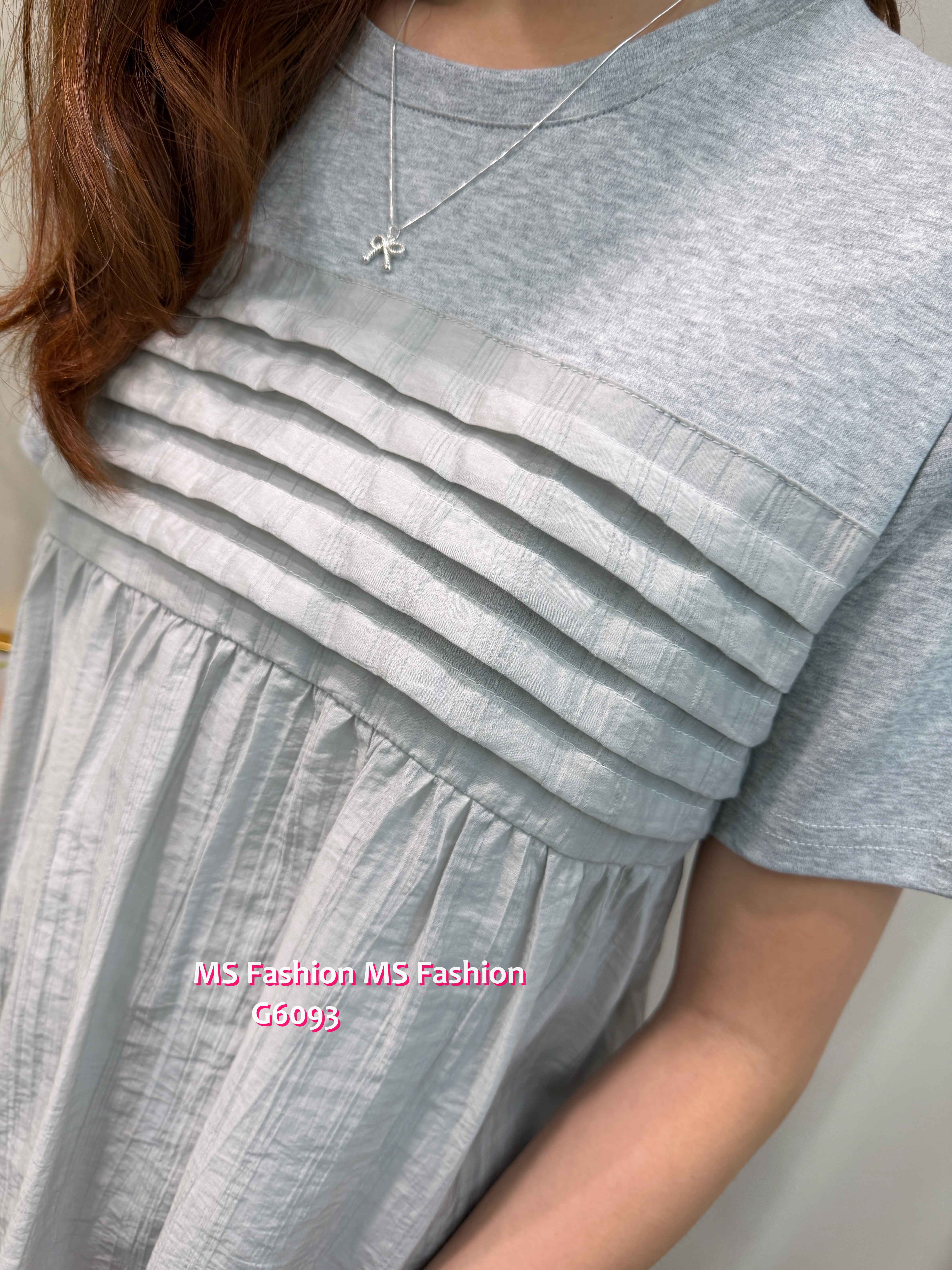 G6093 韓國🇰🇷淨色娃娃拼布top