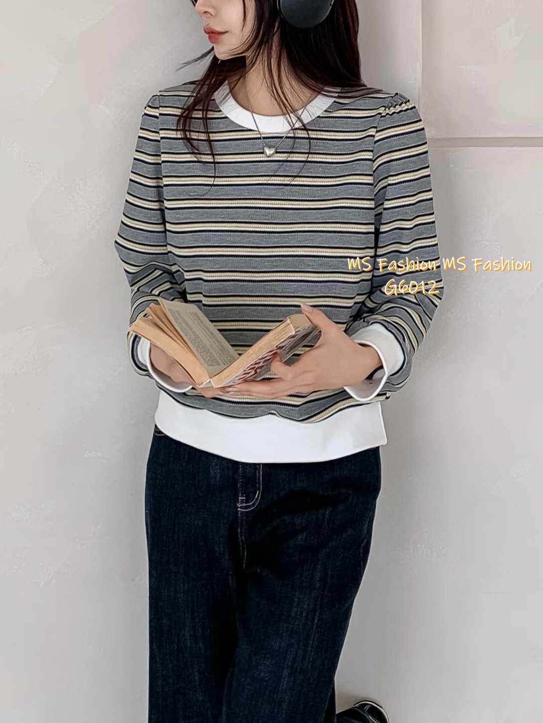 G6012 韓國🇰🇷拼色橫間top