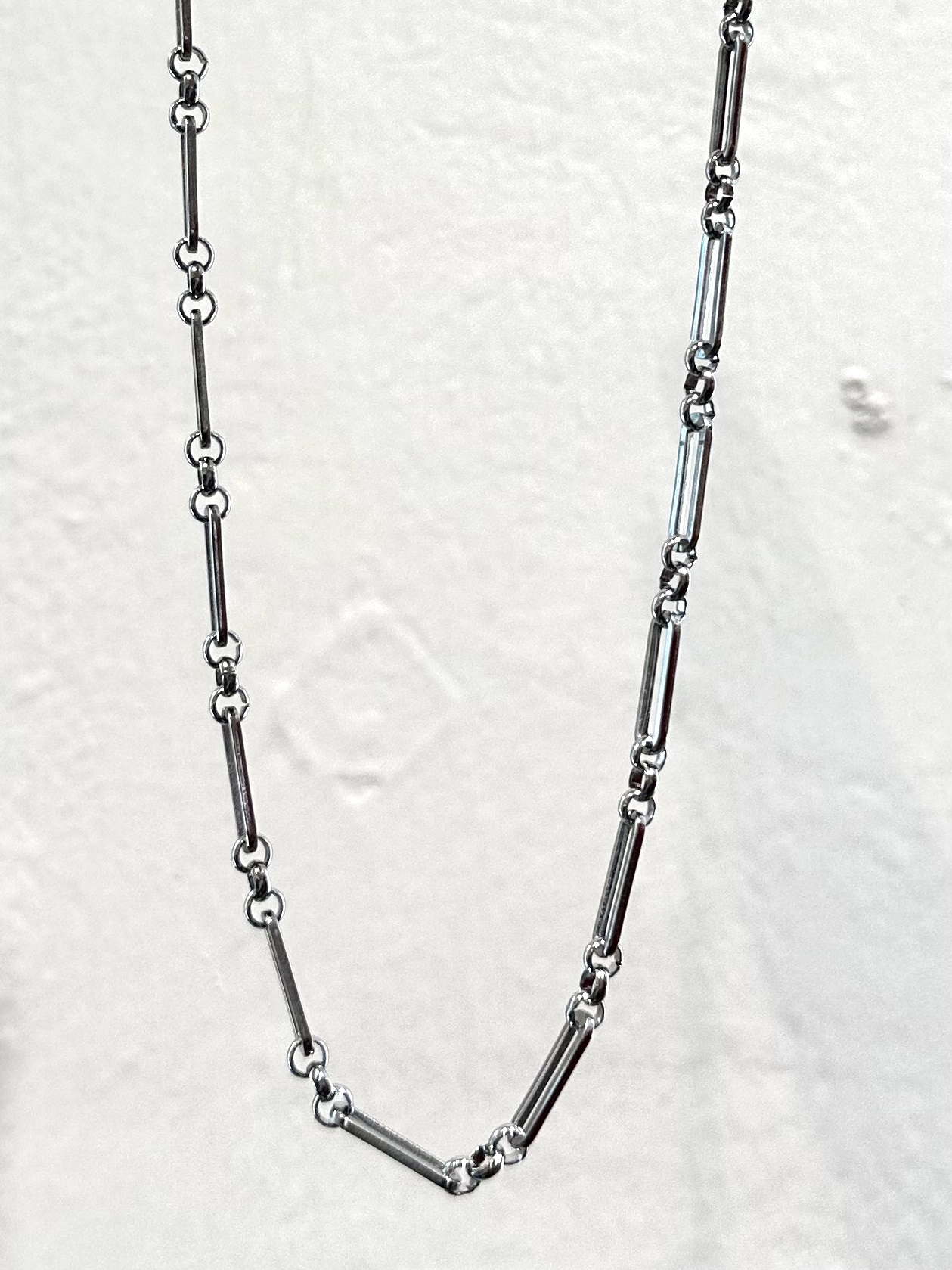 Sliver long chain stainless necklace