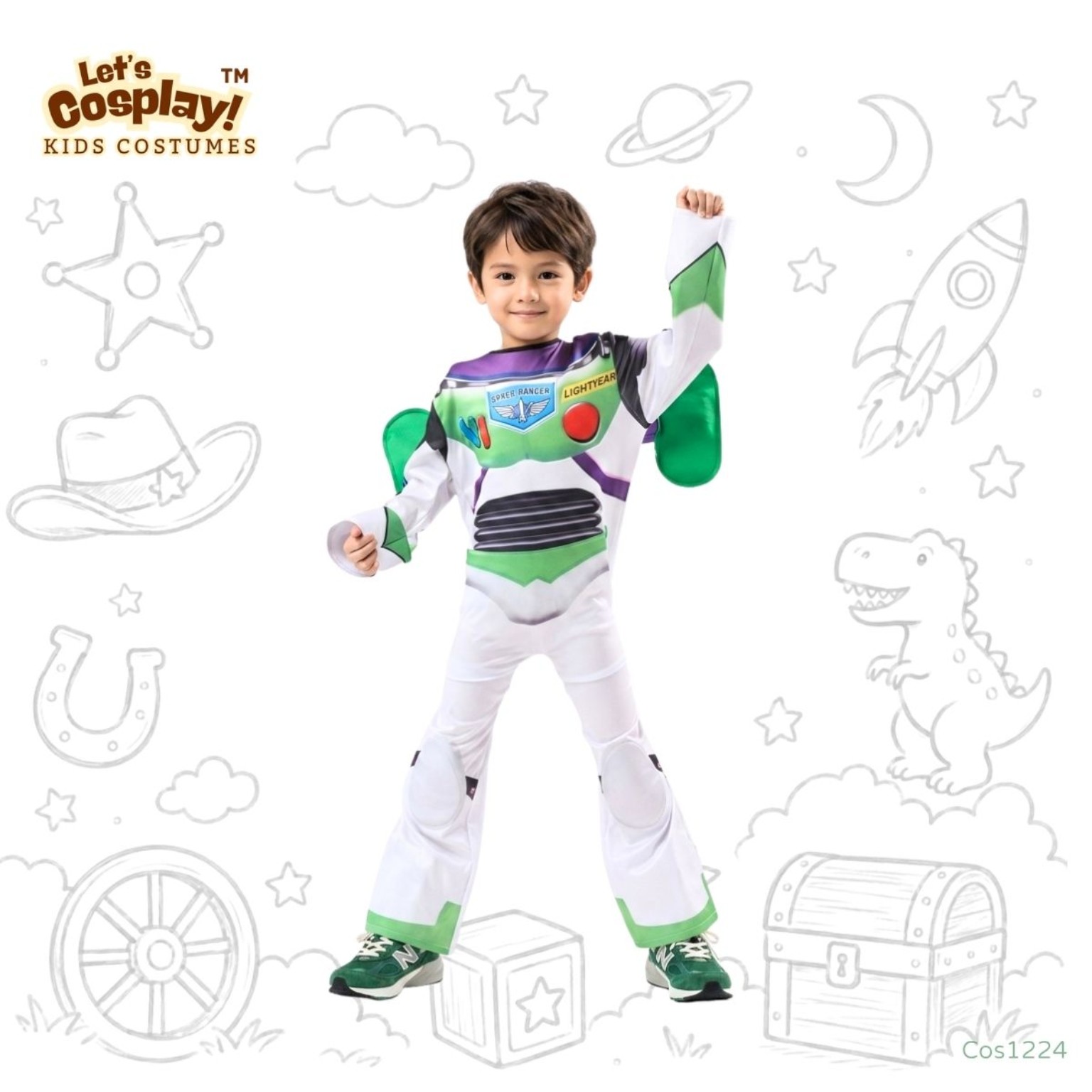 巴斯光年主題兒童太空人服裝 Buzz Lightyear Kids Costume 親子角色扮演