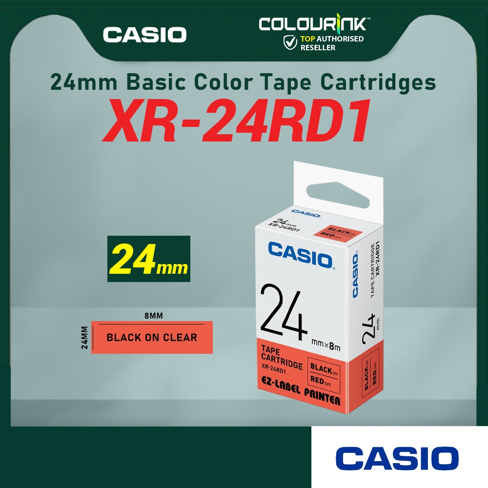 CASIO ORIGINAL GENUINE 24MM EZ LABEL TAPE FOR KL-120 KL-130 KL-820 KL-60 KL-HD1 KL-8400 KL-G2