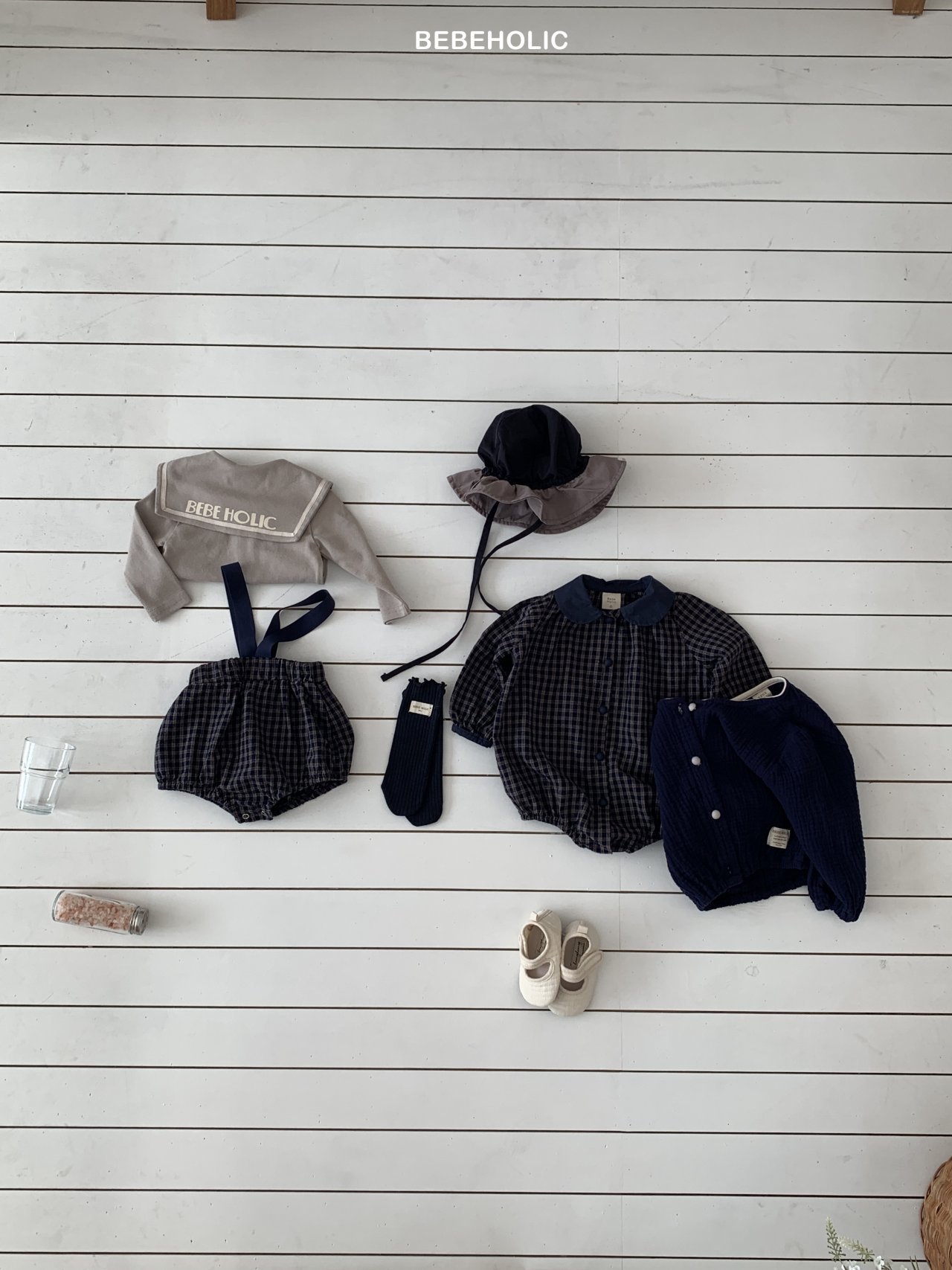 🌸預訂 韓國直送🌸🇰🇷BEBEHOLIC格紋包屁衣/吊帶燈籠褲