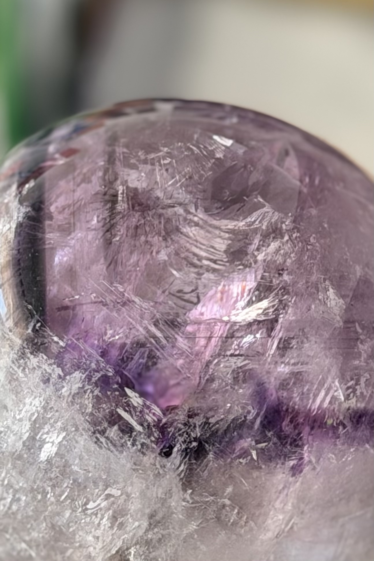 ༒ 7.4cm千層紋紫白雙色水晶球༒ AM.a081C19G5ss-RA26*7SA