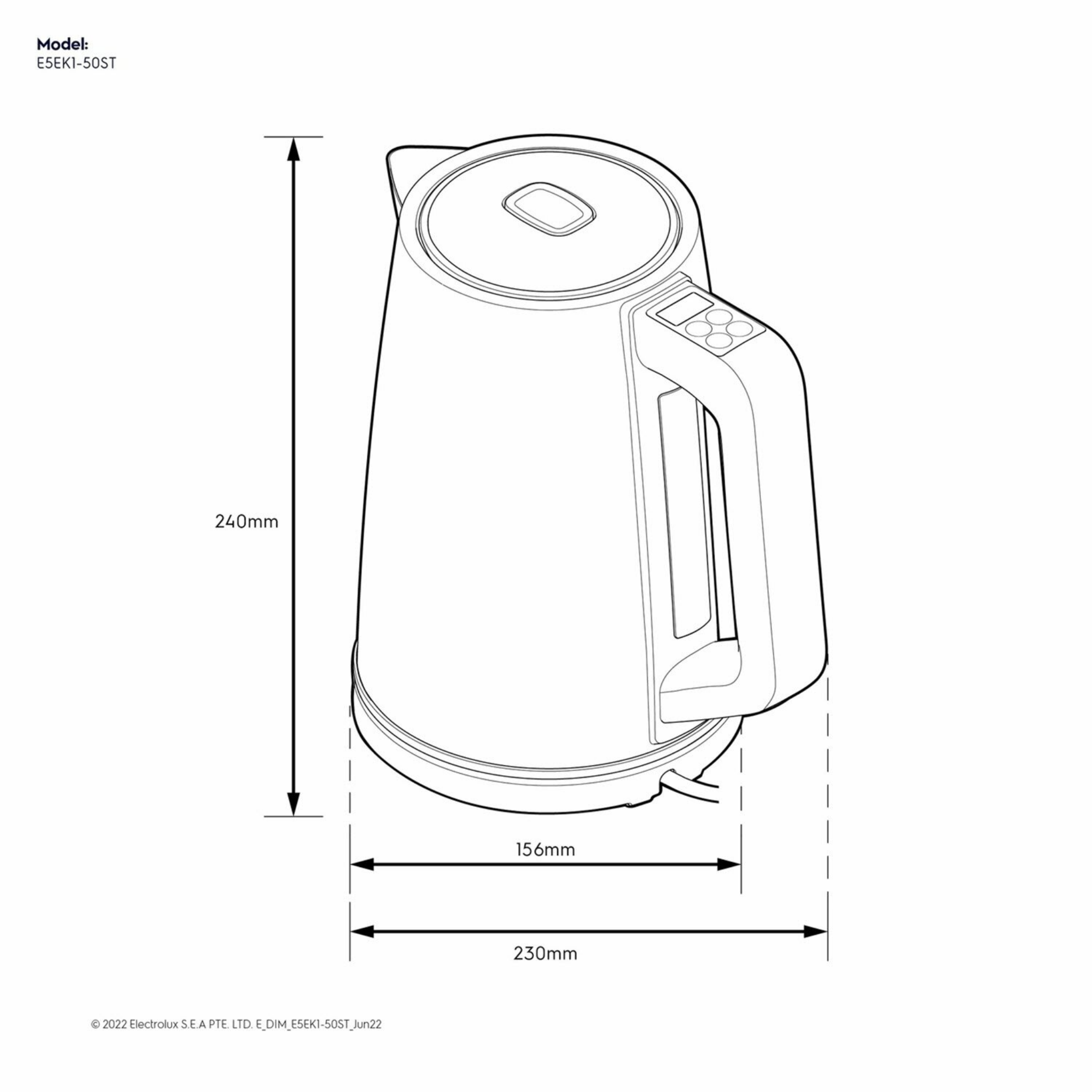 Electrolux Create 5 Electric Kettle 1.7L Stainless Steel (E5EK1-50ST)