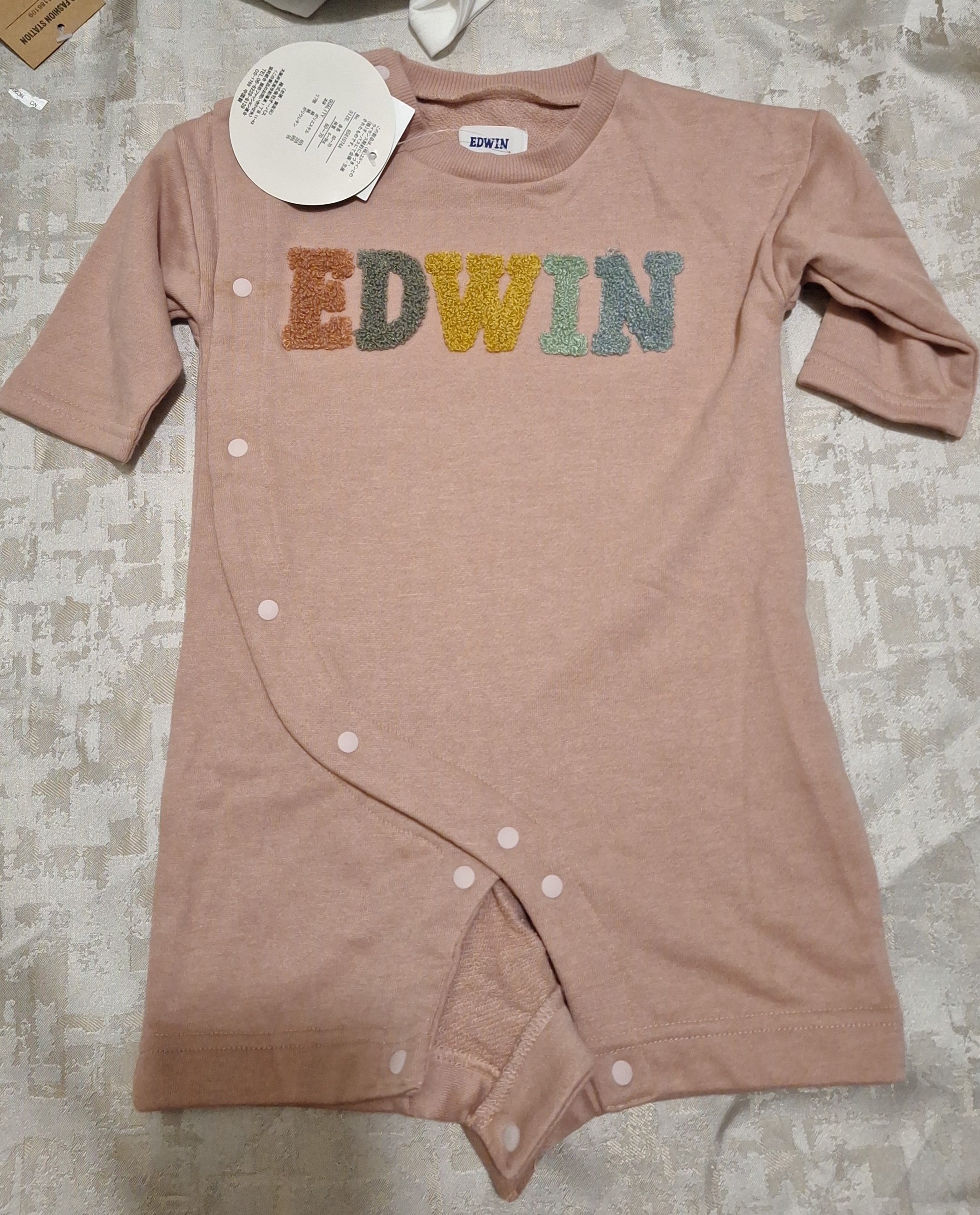 EDWIN 彩色字母嬰兒長袖包屁衣及爬服