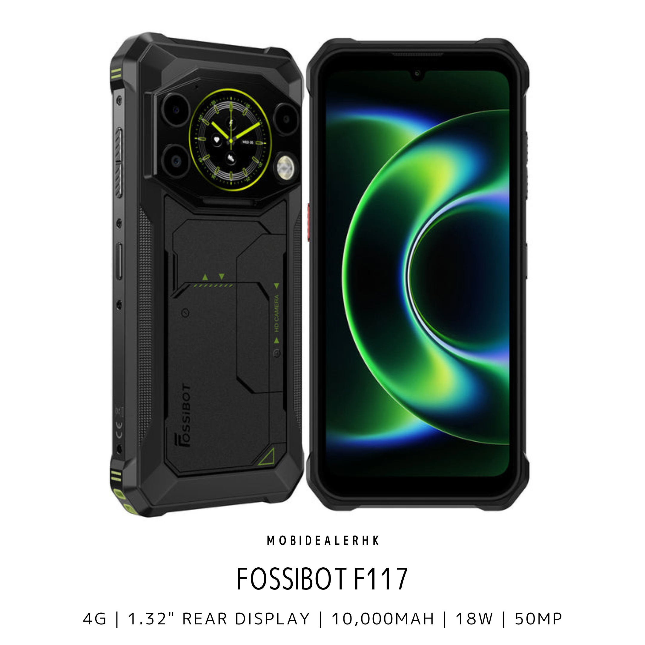 Fossibot F117 | 4G | 三防手機 | 1.32吋副屏 | 10000mAh | 50MP