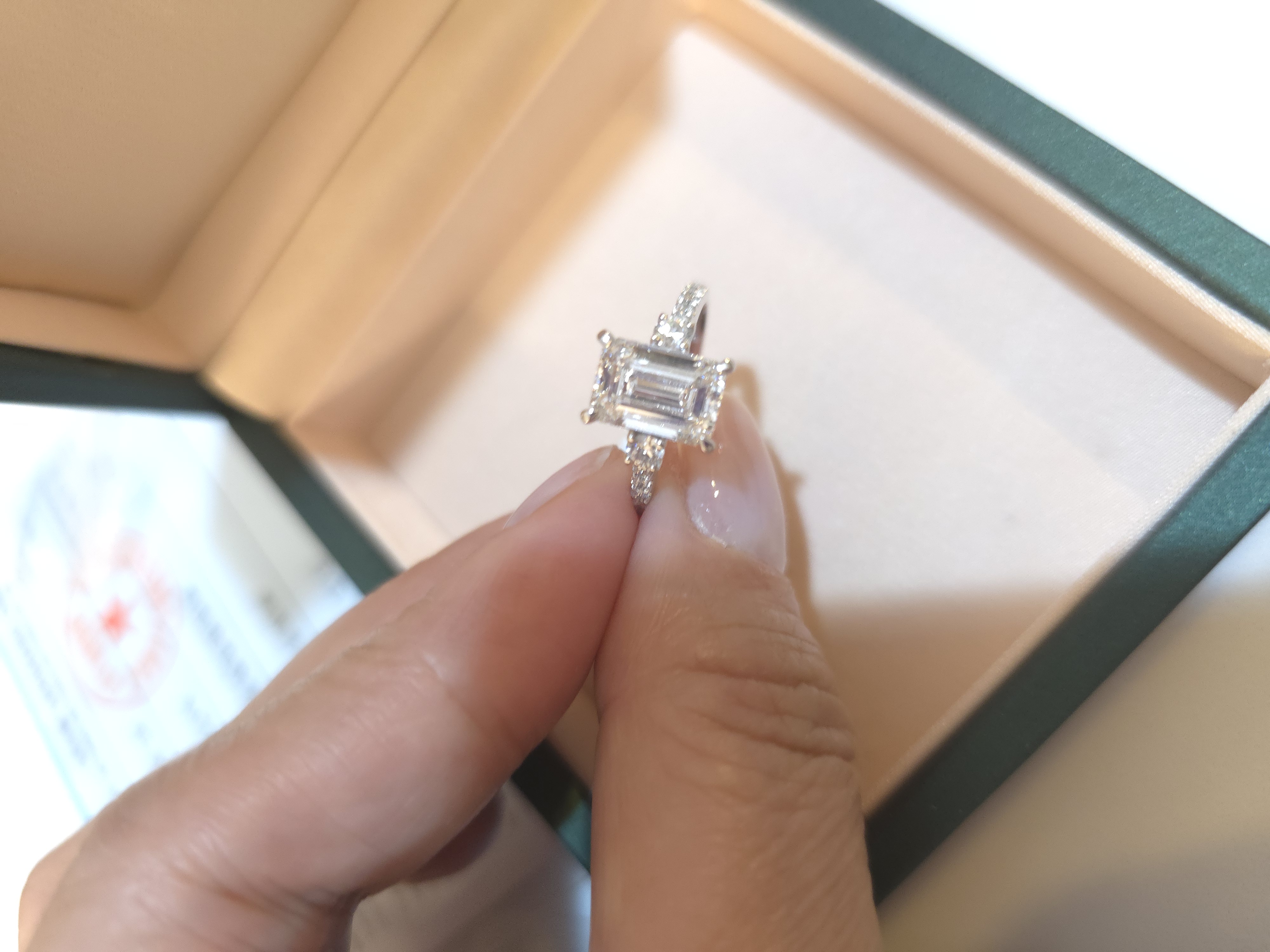 pt950培育鑽石戒指 D2.1 d0.344 G4.1g E VS1 S13